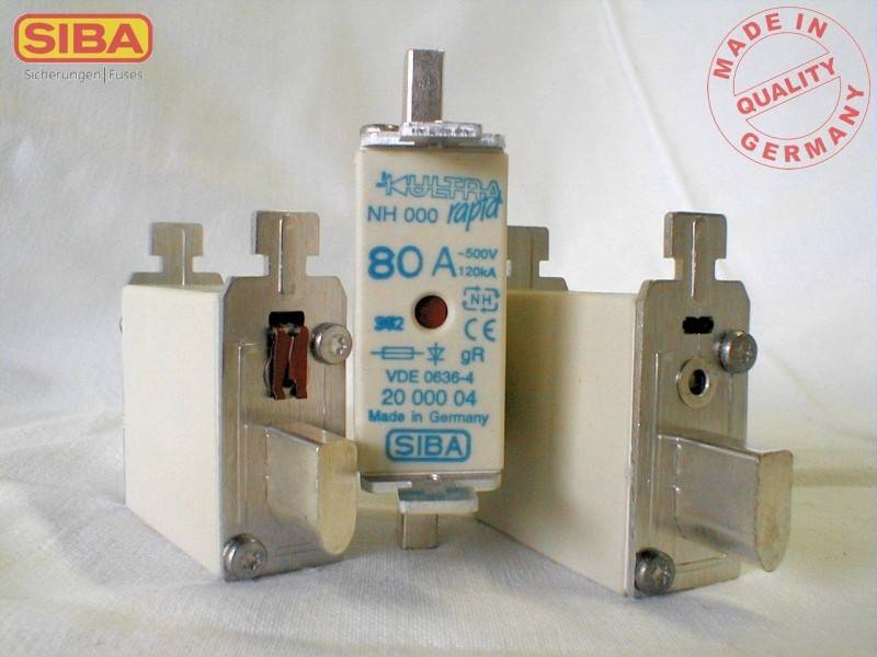 3 Stück Siba NH-Sicherungseinsatz 2000004.10