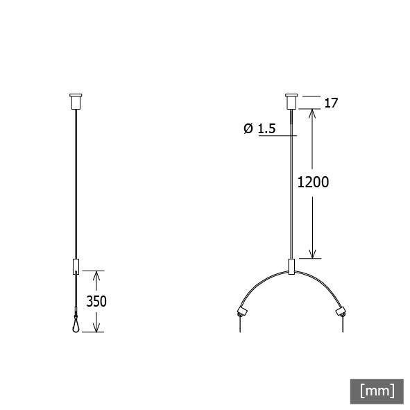 LTS Licht&Leuchten Drahtseil-Set 2-fach FYR-Z 104.0600-0625