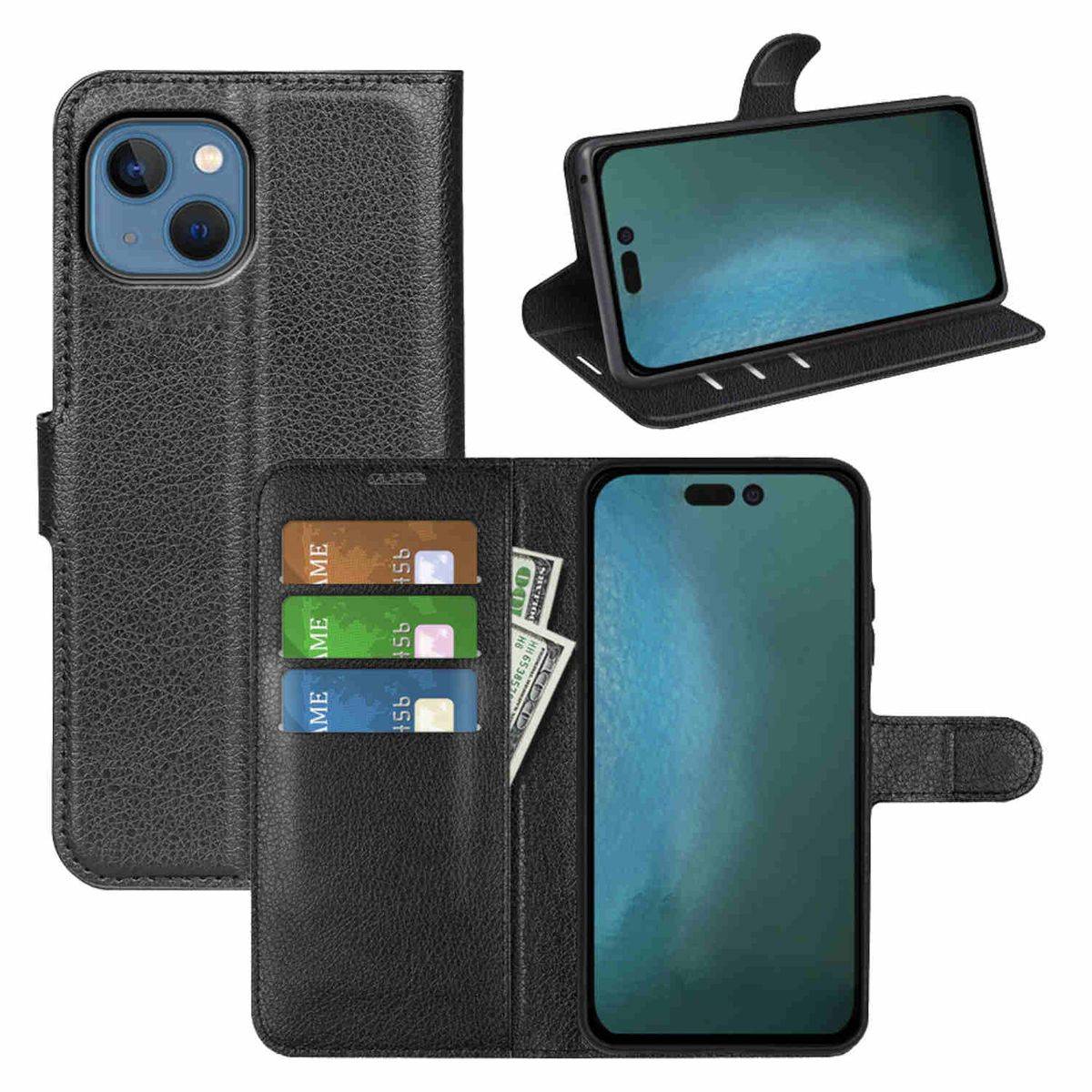 Für Apple iPhone 14 Plus Handy Tasche Wallet Premium Schutz Hülle Case Cover Etuis Neu Zubehör Schwarz