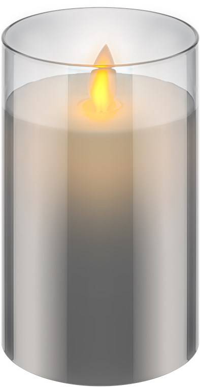 Goobay LED-Echtwachs-Kerze im Glas, 7,5 x 12,5 cm - wunderschöne und sichere Lichtlösung für viele Bereiche wie Haus und
