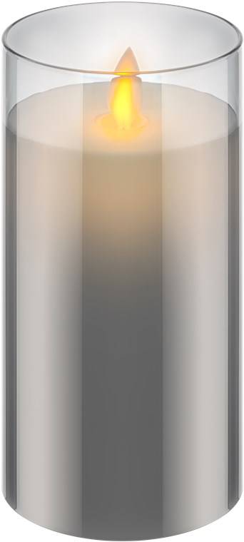 Goobay LED-Echtwachs-Kerze im Glas, 7,5 x 15 cm - wunderschöne und sichere Lichtlösung für viele Bereiche wie Haus und L