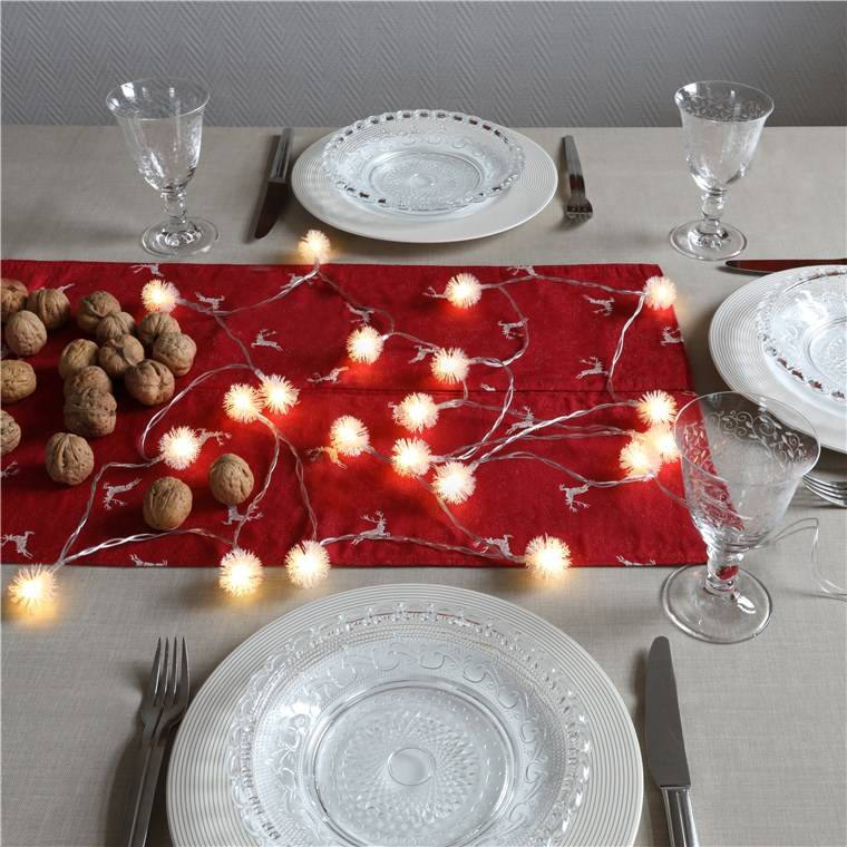 Goobay 20er LED-Lichterkette "Schneeball" - mit Timer-Funktion, warmweiß (3000 K), batteriebetrieben