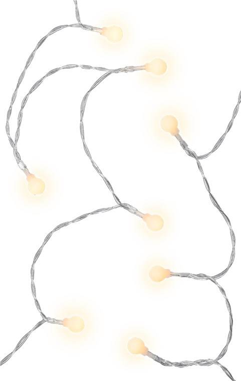 Goobay 80er LED-Lichterkette "Kugeln" - mit Timer-Funktion und 2 Leuchtmodi, warmweiß (3000 K), batteriebetrieben, IP44