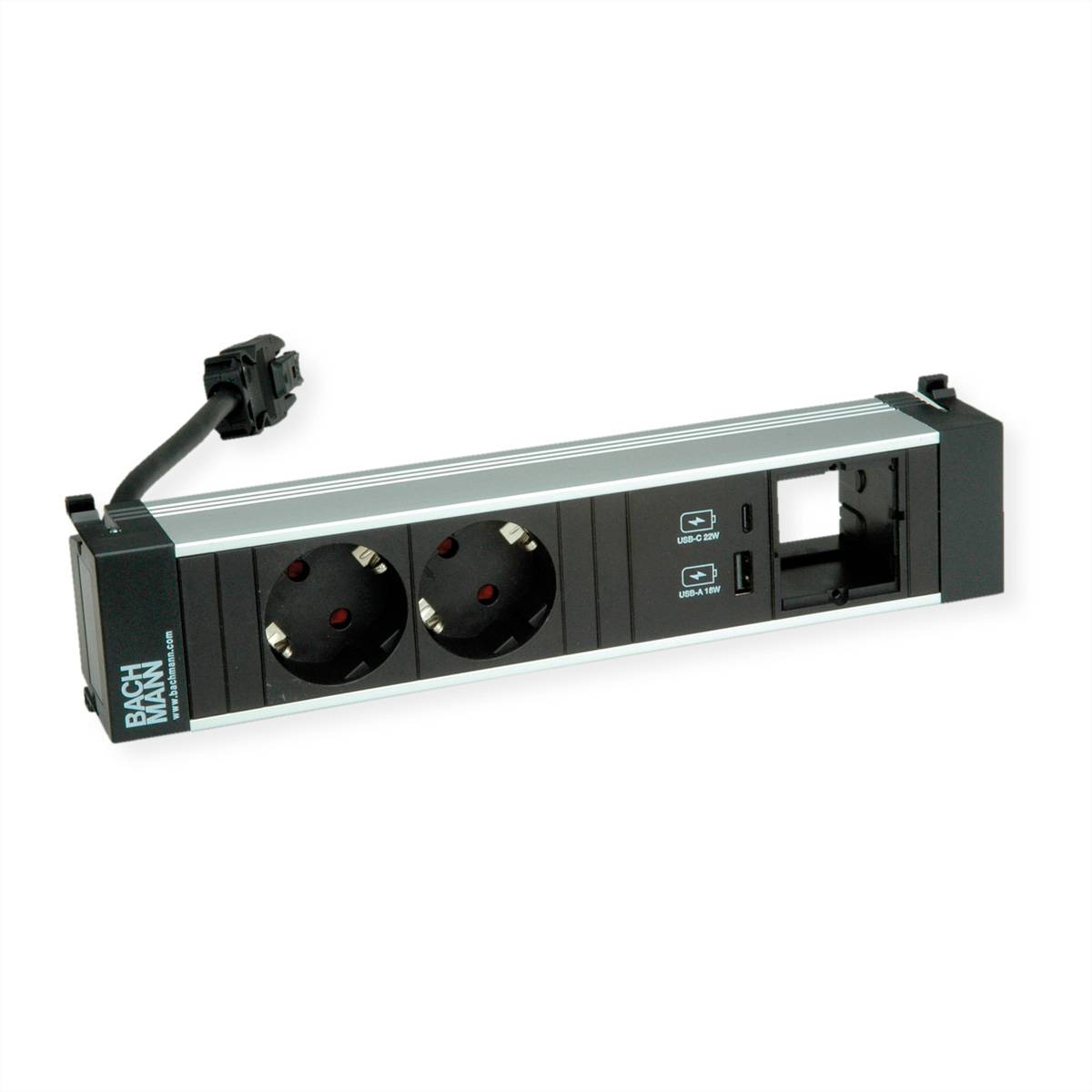 BACHMANN POWER FRAME M 2xCEE7/3, 1xUSB A&C 22W 1xCM 0,2m GST18
