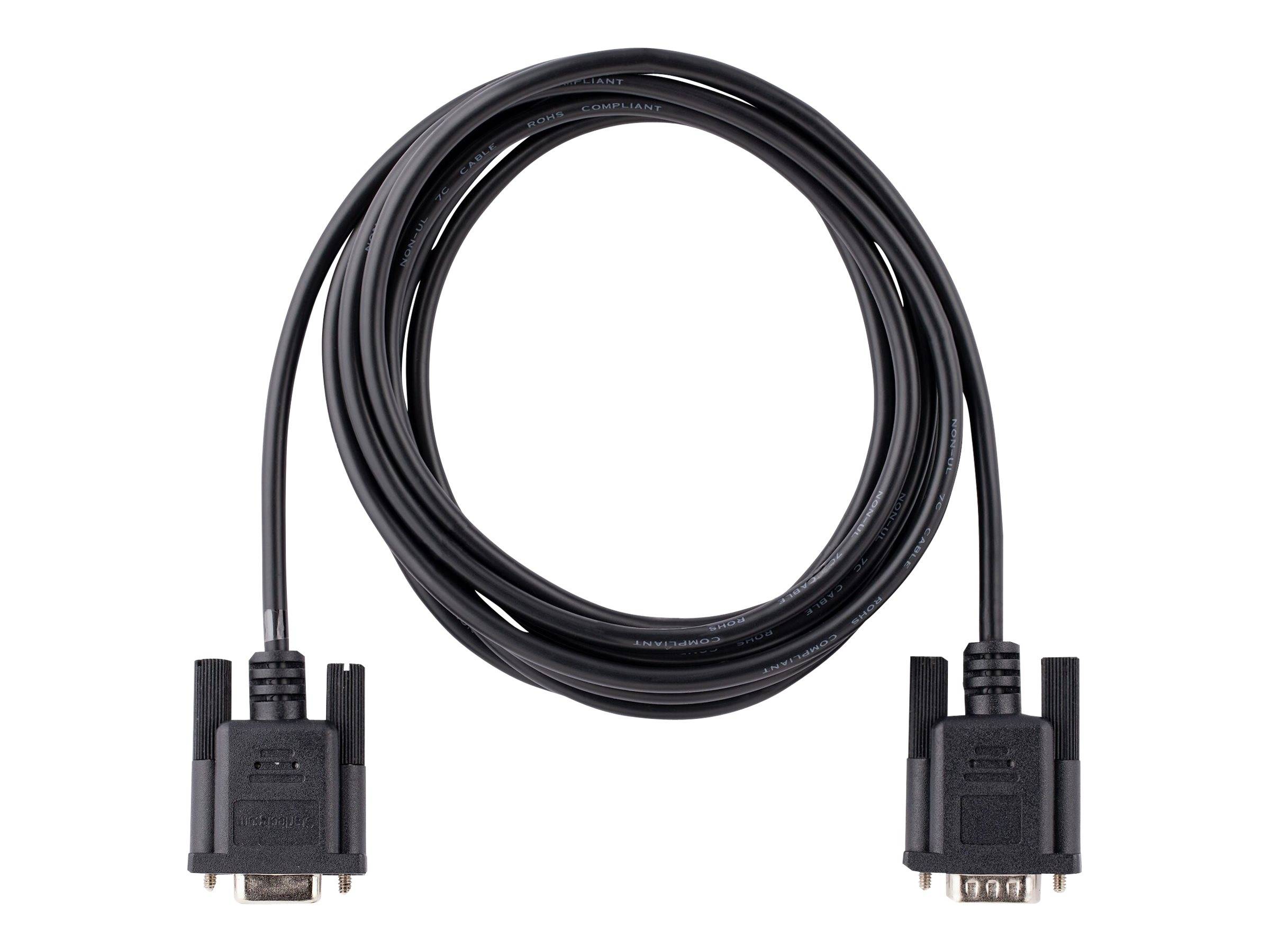 StarTech.com 3m RS232 Serial Null Modem Cable, Crossover Serial Cable w/Al-Mylar Shielding, DB9 Serial COM Port Cable Fe