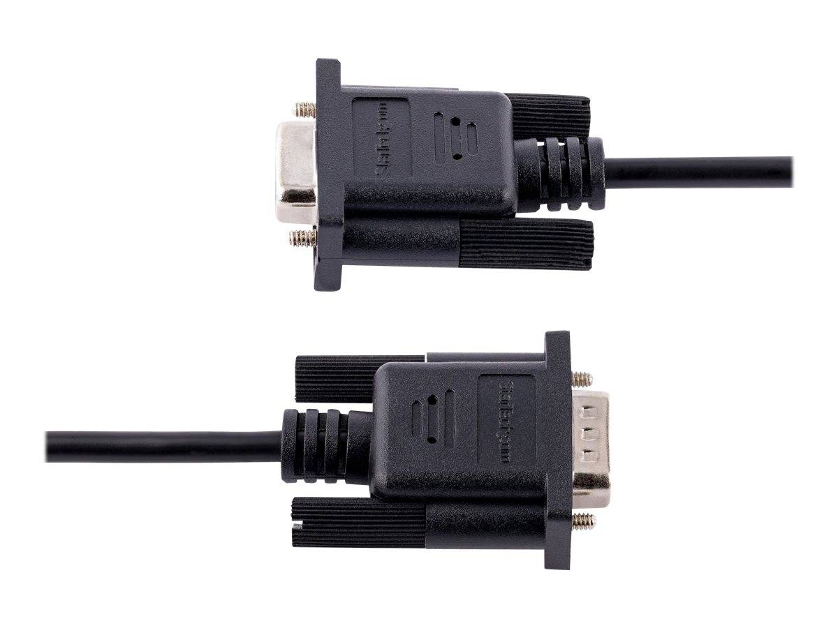StarTech.com 3m RS232 Serial Null Modem Cable, Crossover Serial Cable w/Al-Mylar Shielding, DB9 Serial COM Port Cable Fe