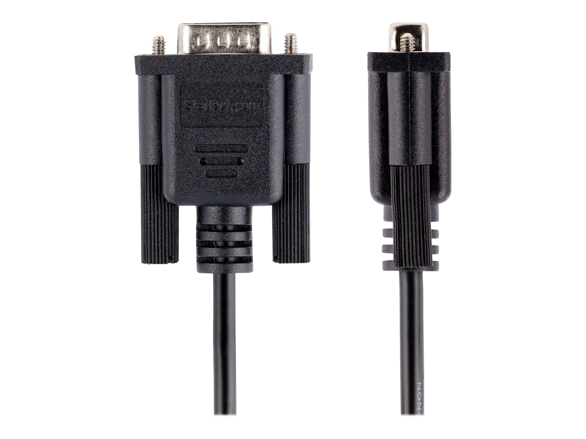 StarTech.com 3m RS232 Serial Null Modem Cable, Crossover Serial Cable w/Al-Mylar Shielding, DB9 Serial COM Port Cable Fe