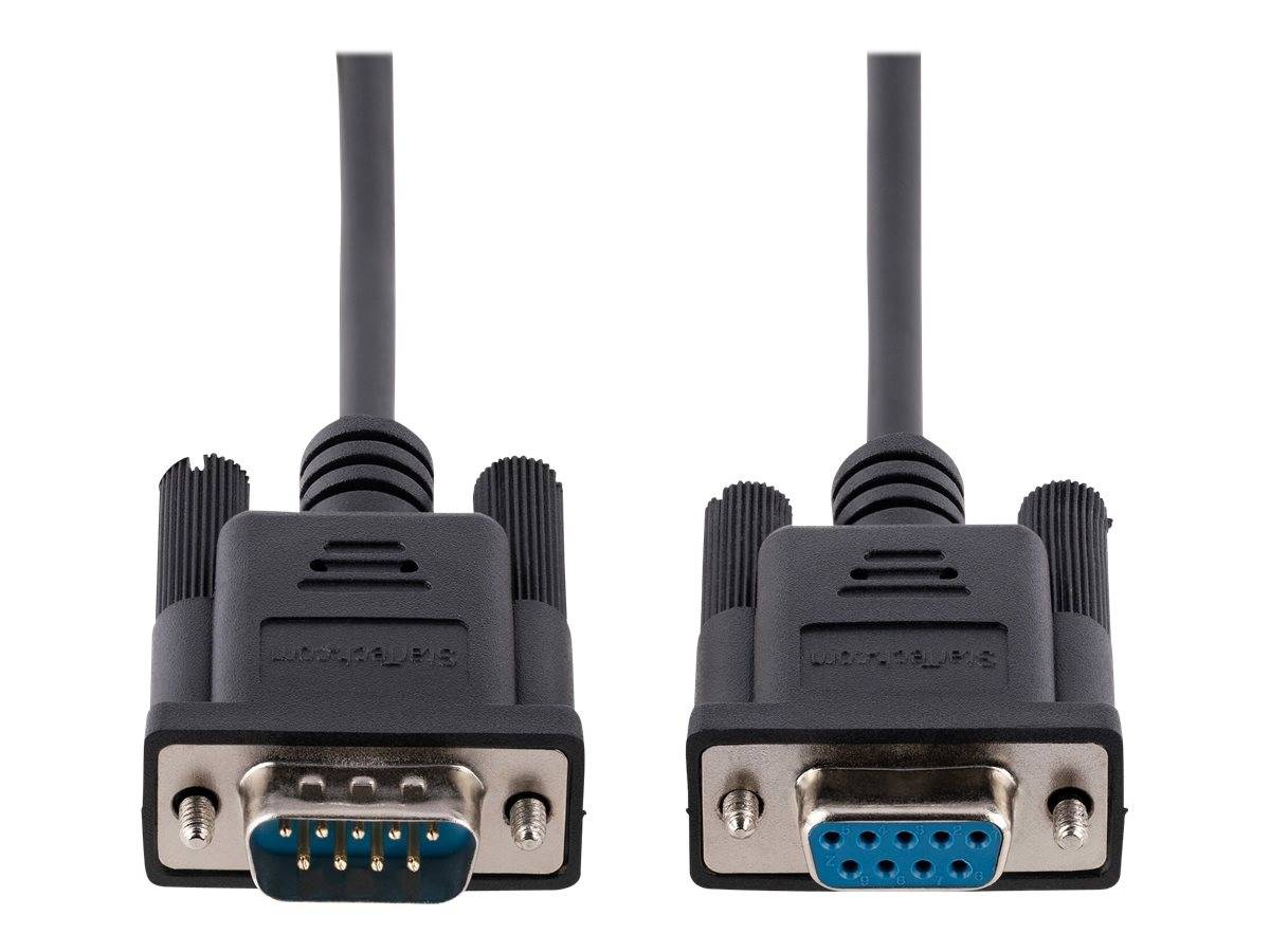 StarTech.com 3m RS232 Serial Null Modem Cable, Crossover Serial Cable w/Al-Mylar Shielding, DB9 Serial COM Port Cable Fe