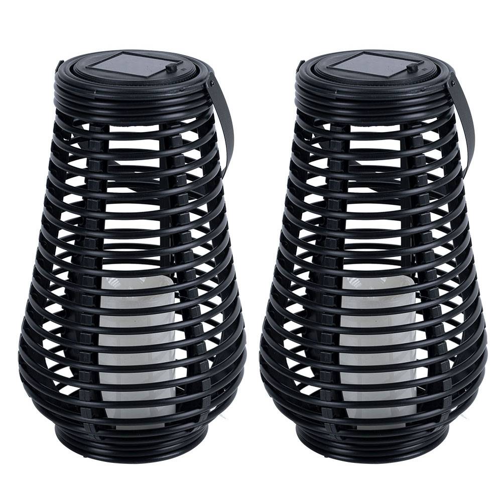 Solarleuchten für Außen zum stellen LED Solar Tischleuchte Hängelampe Garten LED Laterne Flammeneffekt, mit tanzendem Lichteffekt, 1x LED Akku, DxH