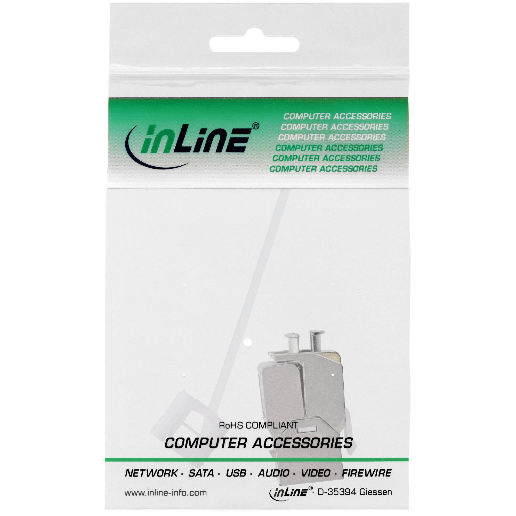 INLINE - Keystone RJ45 Buchse - SNAP-In - Cat.6a - mit Staubschutz rot