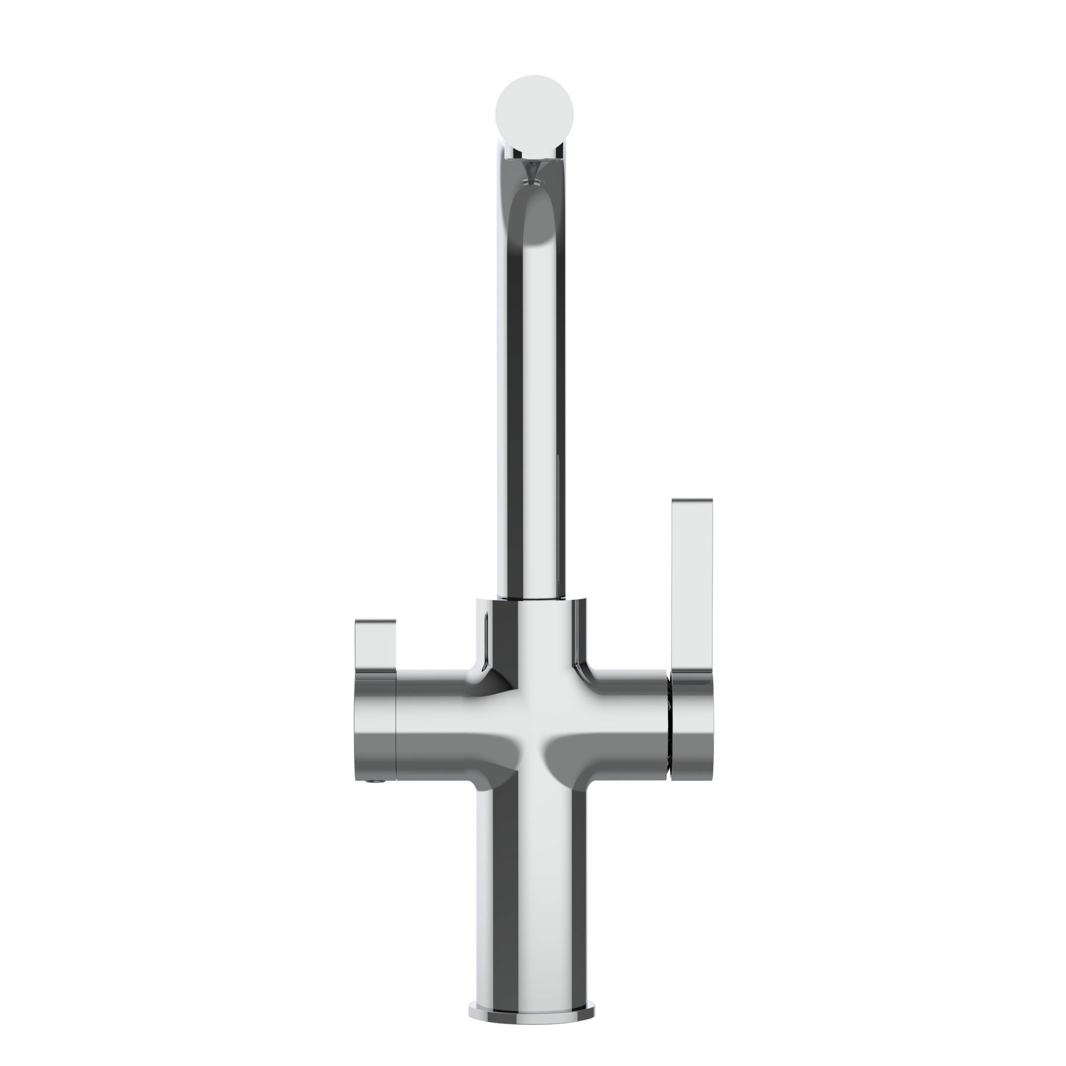 NIEDERDRUCK 3 Wege Wasserhahn Küche Spültischarmatur chrom Küchenarmatur mit L 360° schwenkbarem Auslauf - VZFC Design