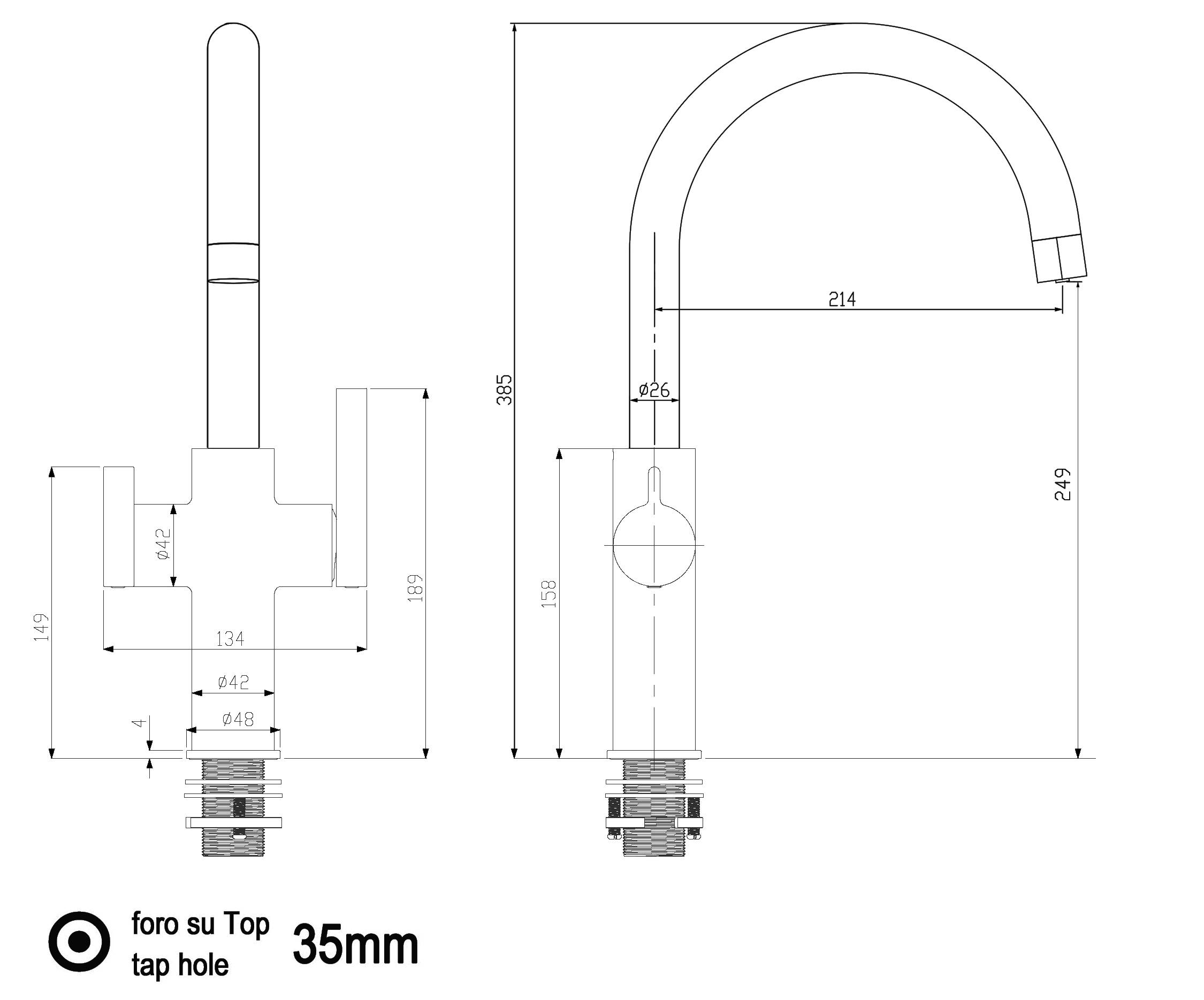 NIEDERDRUCK 3 Wege Wasserhahn Küche Spültischarmatur chrom Küchenarmatur mit U 360° schwenkbarem Auslauf - VZFC Design
