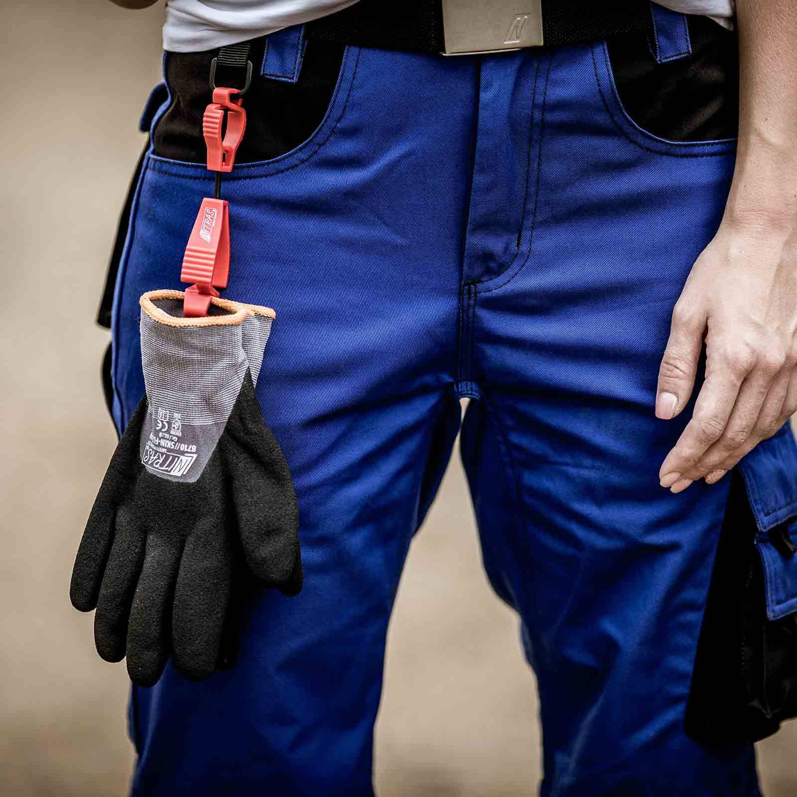 Handschuhhalter NITRAS-CLIP, Handschuh-Halterung, Handschuh-Clip rot sehr leicht