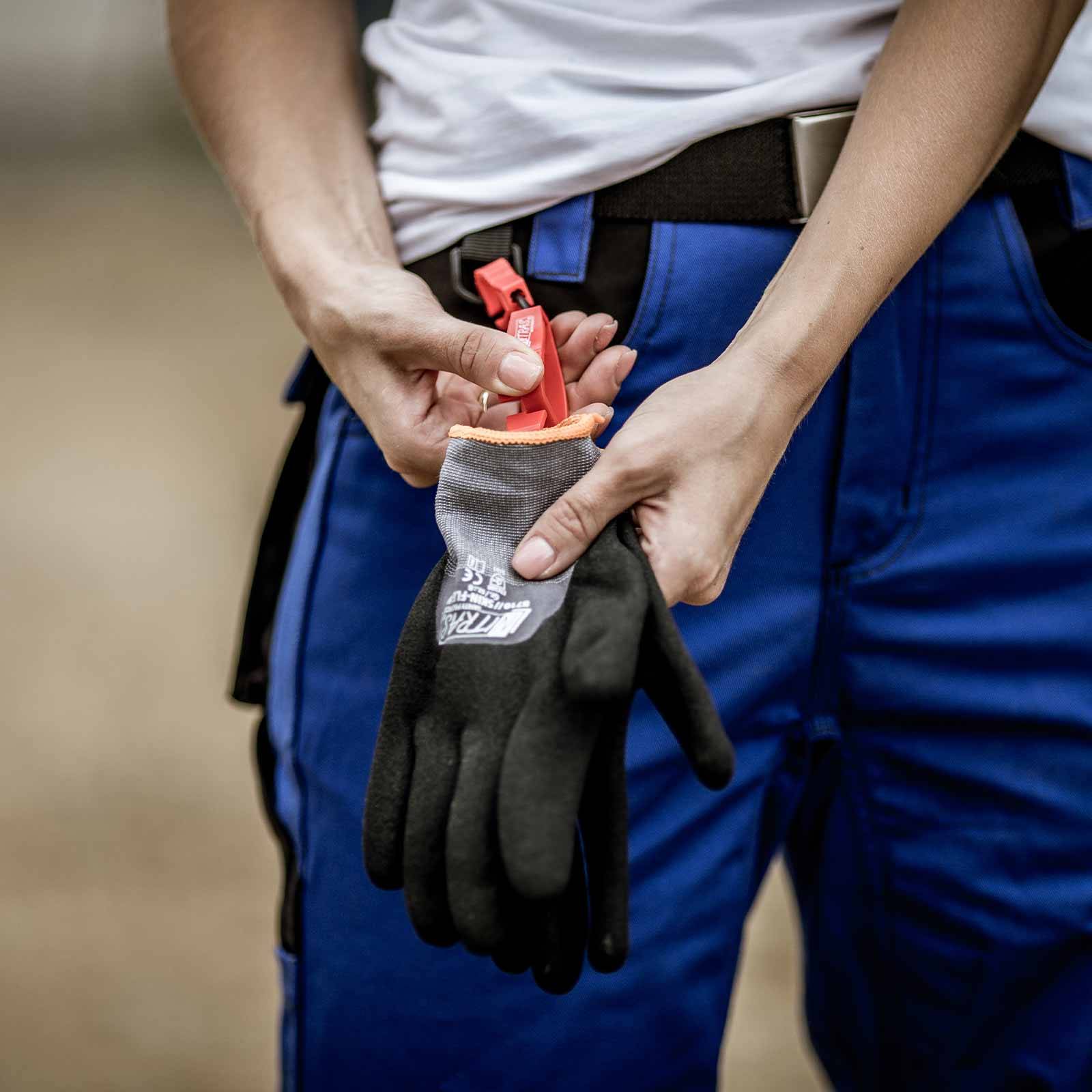 Handschuhhalter NITRAS-CLIP, Handschuh-Halterung, Handschuh-Clip rot sehr leicht