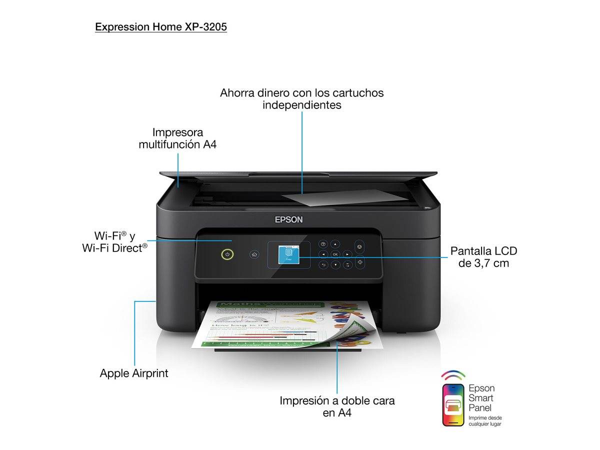 Epson Expression Home XP-3205 - Multifunktionsdrucker - Farbe - Tintenstrahl - A4/Legal (Medien)