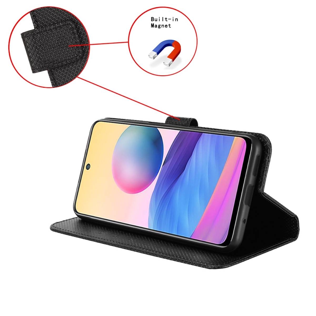 Für Nothing Phone 1 All-Inclusive Kunstleder Cover Handy Tasche Hülle Etuis Schwarz