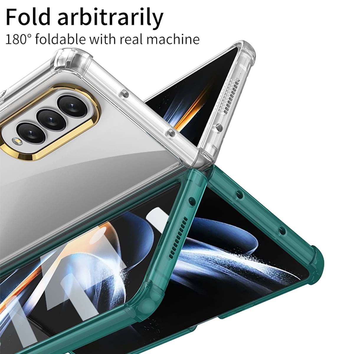 Für Samsung Galaxy Z Fold4 5G 360 Grad Schock Vollschutz Cover Handy Tasche Hülle Etuis Grün