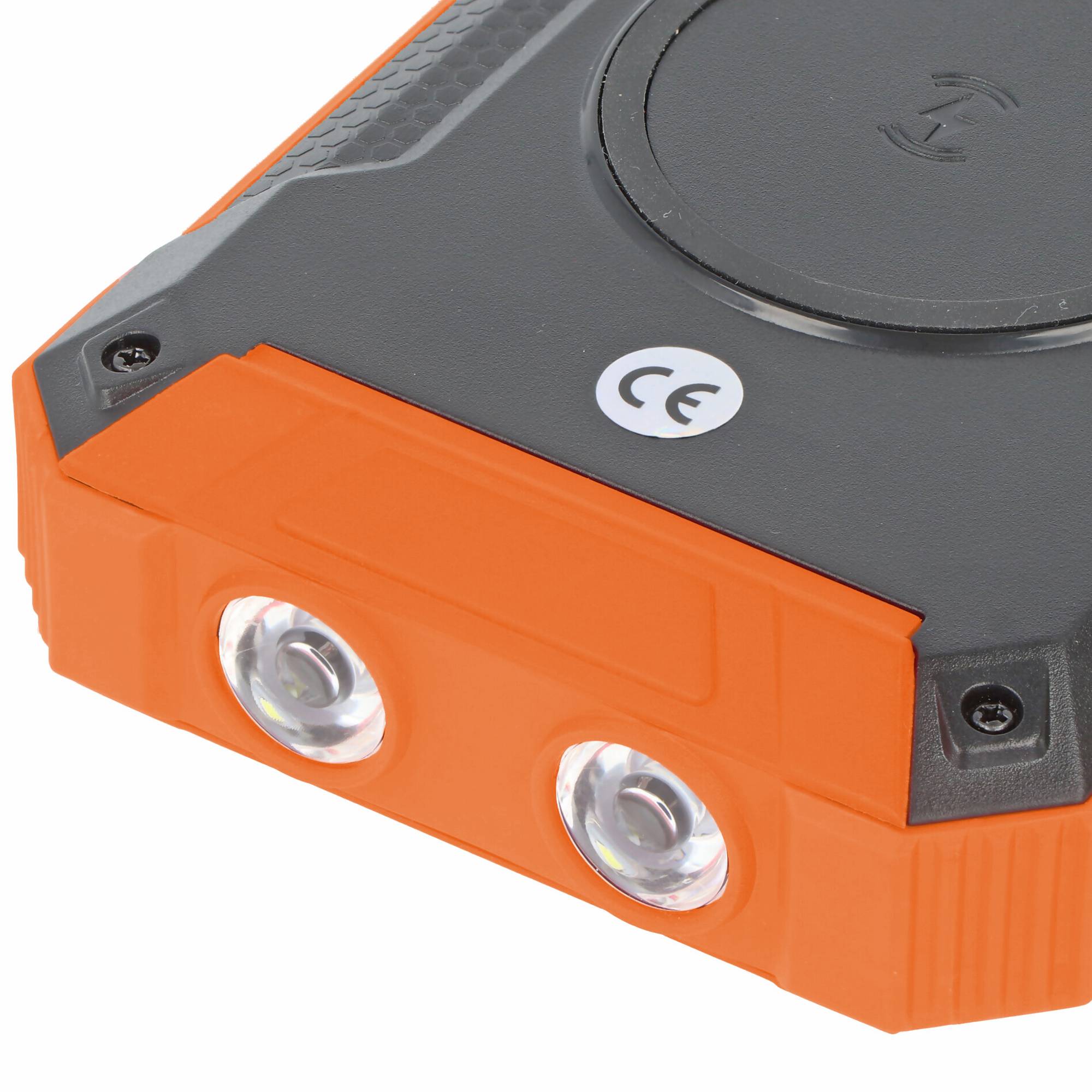 20000mAh Powerbank mit 4 Ladekabel, QI-Ladefunktion, Solar Panel, mit LED Licht