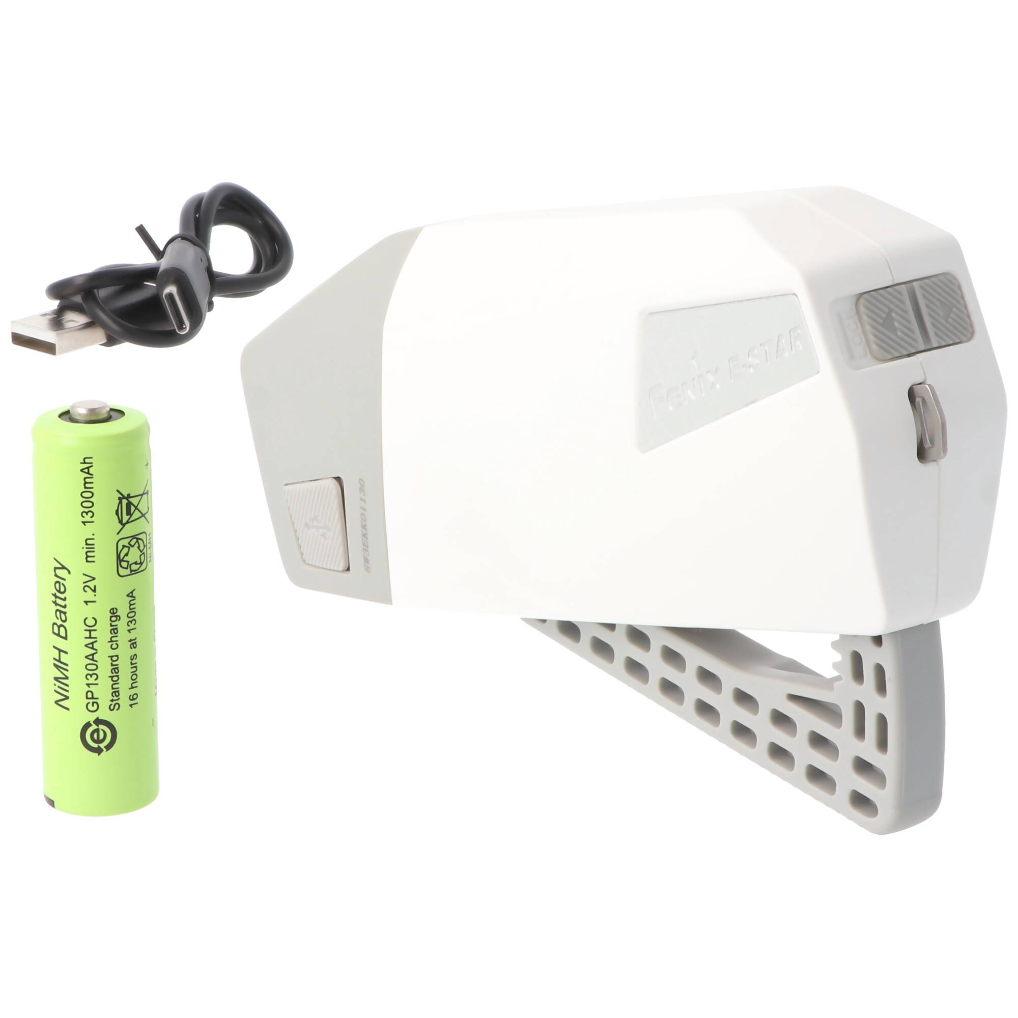 Fenix E-Star Dynamo Taschenlampe, 100 Lumen, dynamobetrieben inklusive NiMH 1,2V 1300mAh Akku