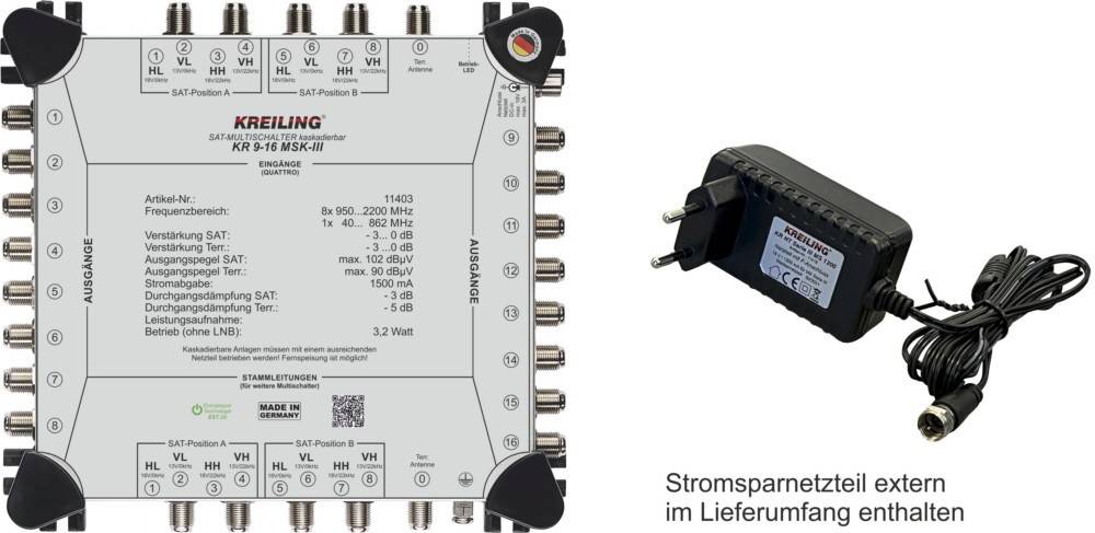 Kreiling Tech. Multischalter kaskadierbar KR 9-16 MSK-III