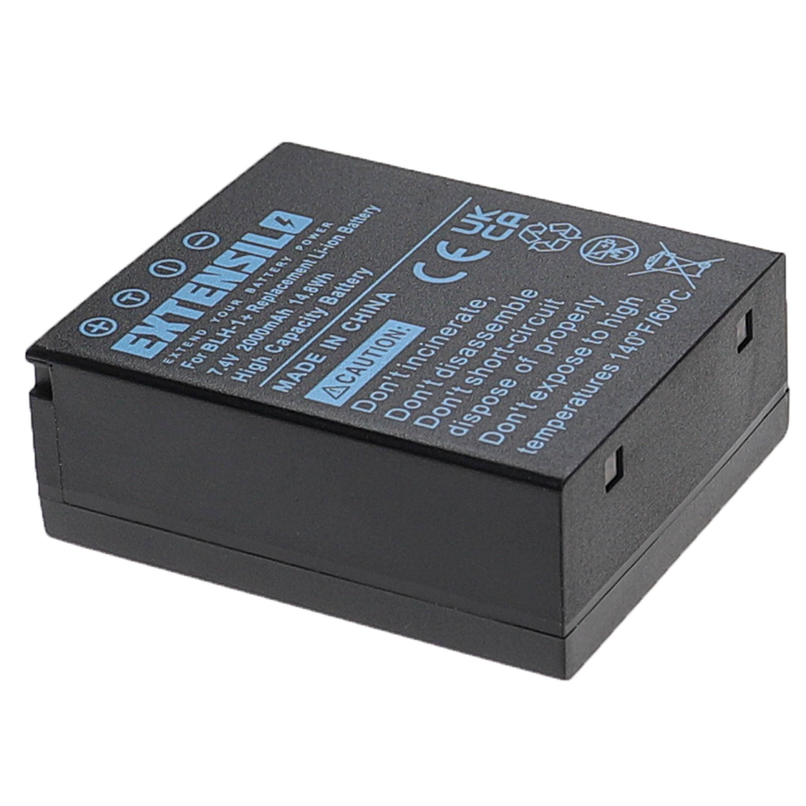 EXTENSILO 3x Akku kompatibel mit Olympus HLD-9 Kamera (2000 mAh, 7,4 V, Li-Ion)