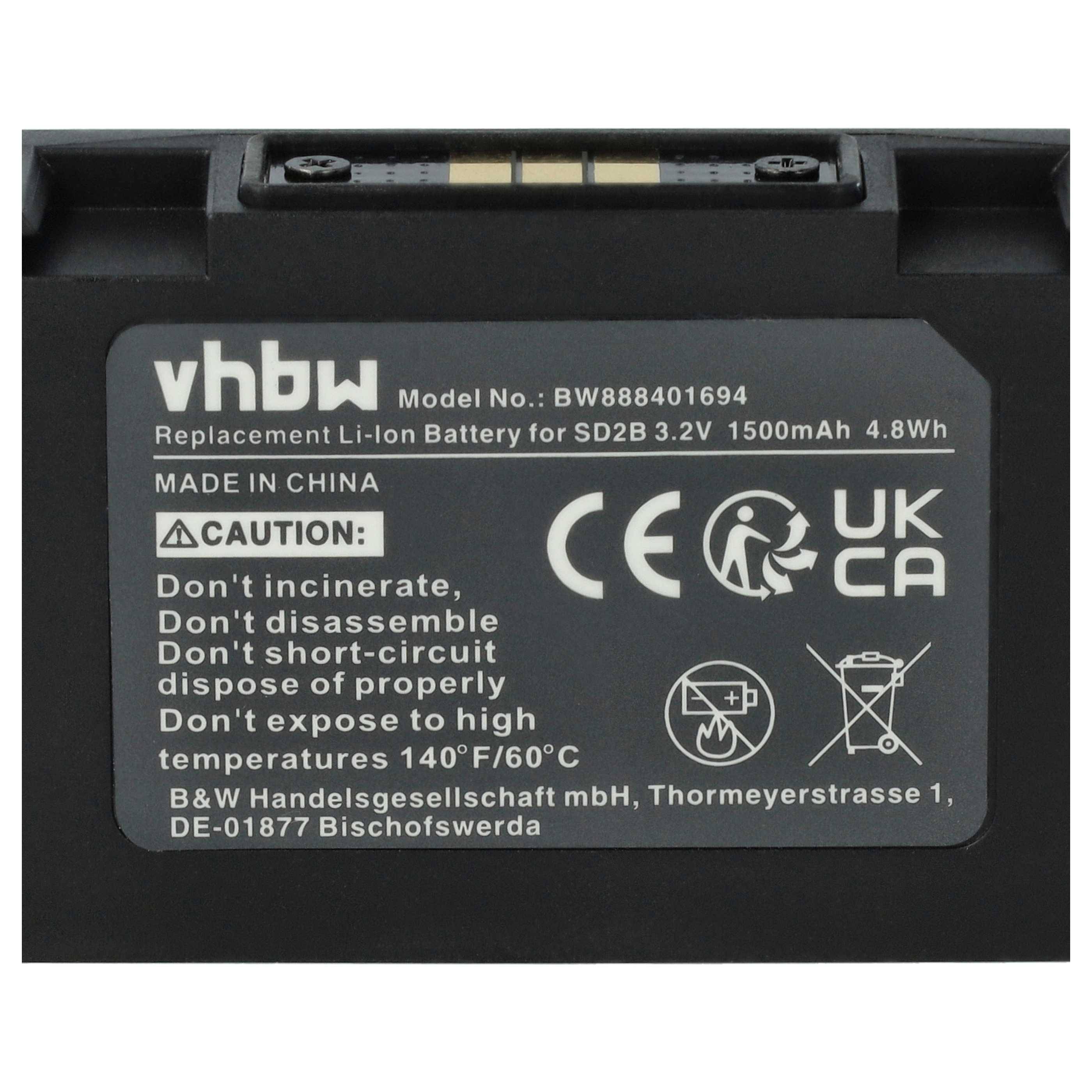 vhbw Akku kompatibel mit Sony UWP-D26, UWP-D27, UWP-D25, UWP-D22 Digitales Funksystem, Taschensender (1500 mAh, 3,2 V, Li-Ion)