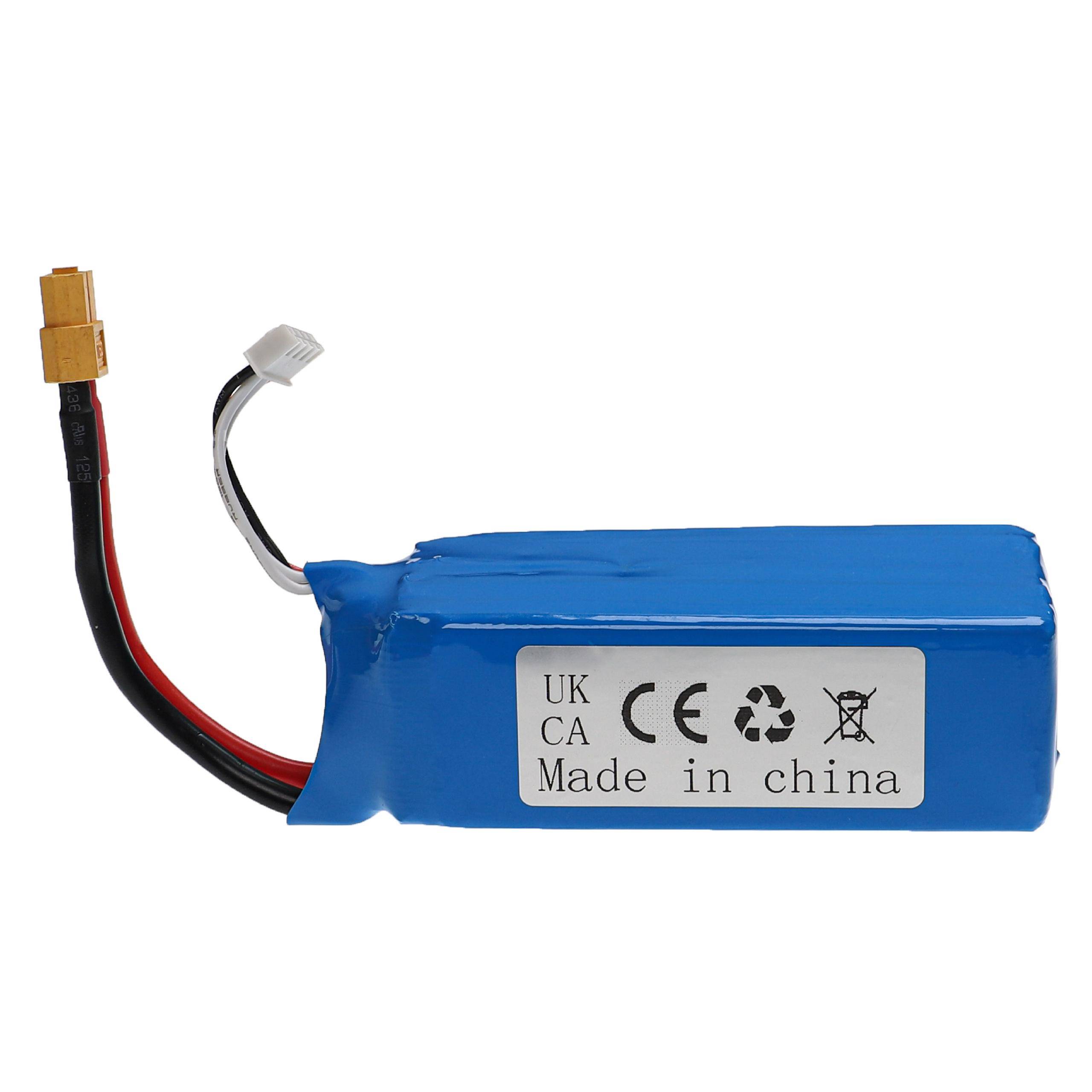 vhbw Akku kompatibel mit XT60 Stecker für Modellbau z.B. Racing Car, Helikopter, Flugzeug (5400mAh, 11,1V, Li-Polymer, 104 x 42 x 34 mm)