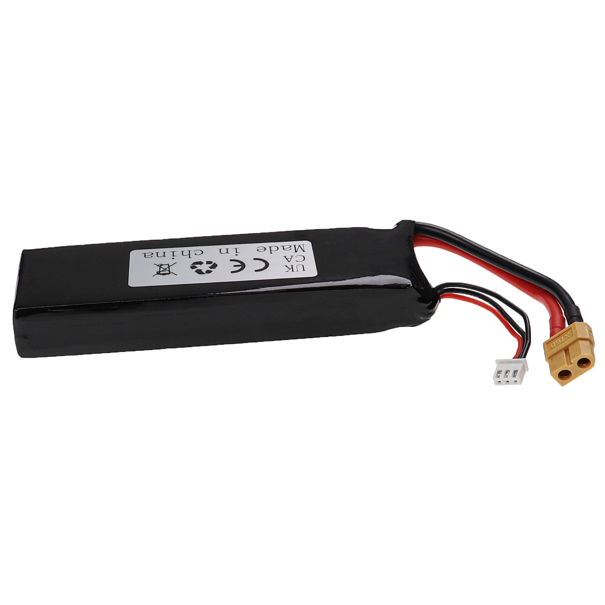 vhbw Akku kompatibel mit XT60 Stecker für Modellbau z.B. Racing Car, Helikopter, Flugzeug (5200mAh, 7,4V, Li-Polymer, 135 x 44,5 x 22,5 mm)