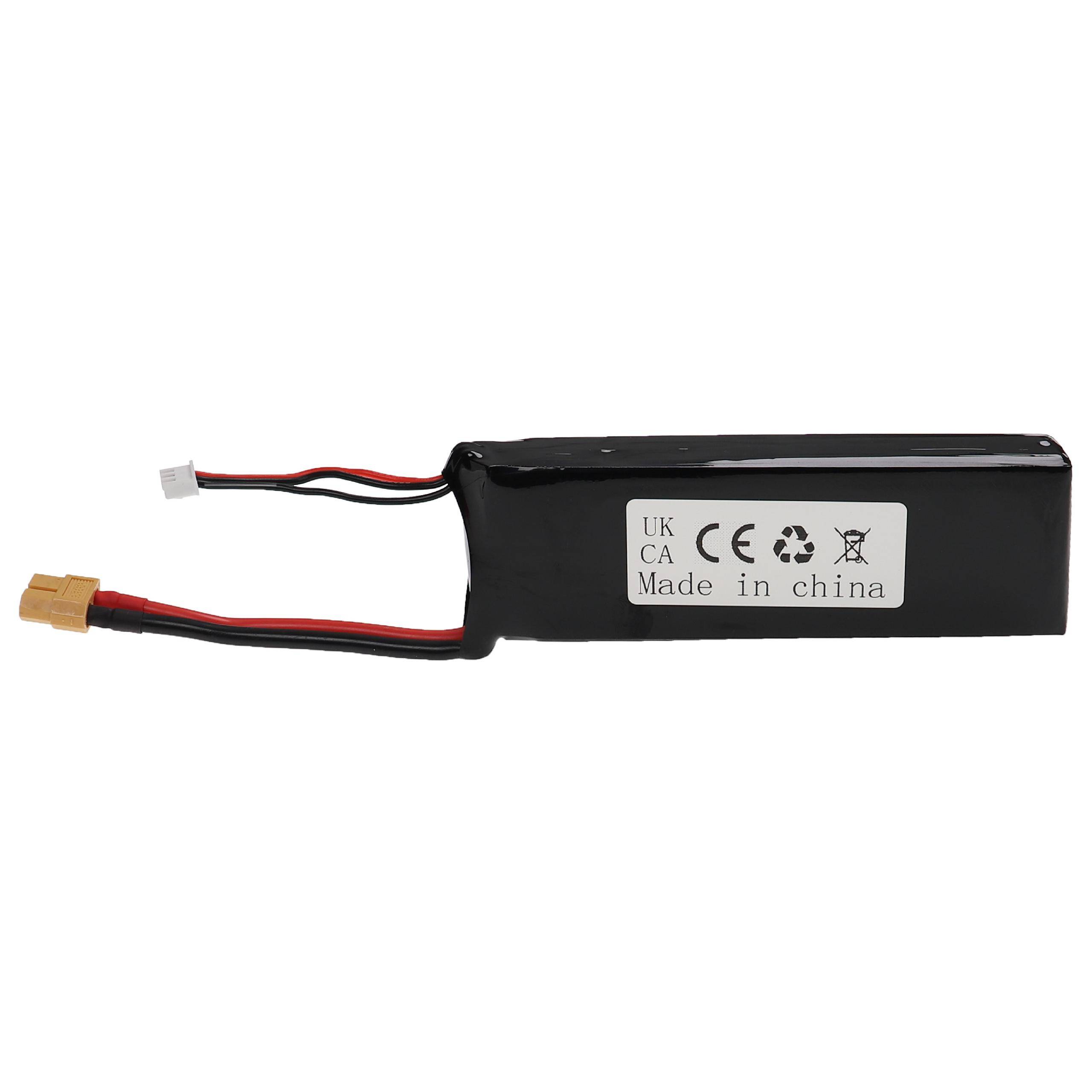 vhbw Akku kompatibel mit XT60 Stecker für Modellbau z.B. Racing Car, Helikopter, Flugzeug (5200mAh, 7,4V, Li-Polymer, 135 x 44,5 x 22,5 mm)