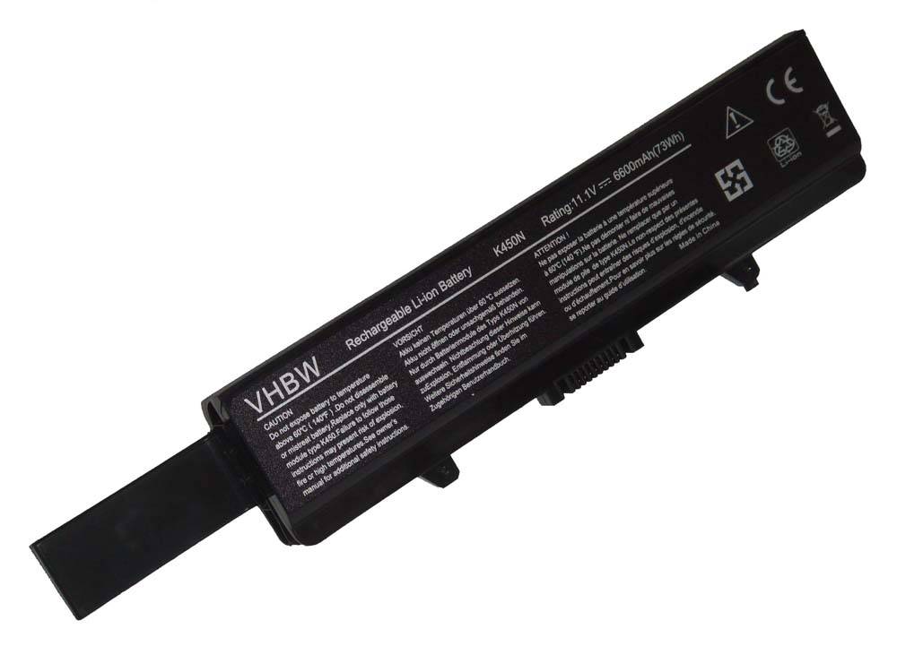 vhbw Akku Ersatz für Dell 0GW252, 312-0566, 312-0567, 312-0625, 0F965N, 0F972N für Notebook (6600mAh, 11,1V, Li-Ion)