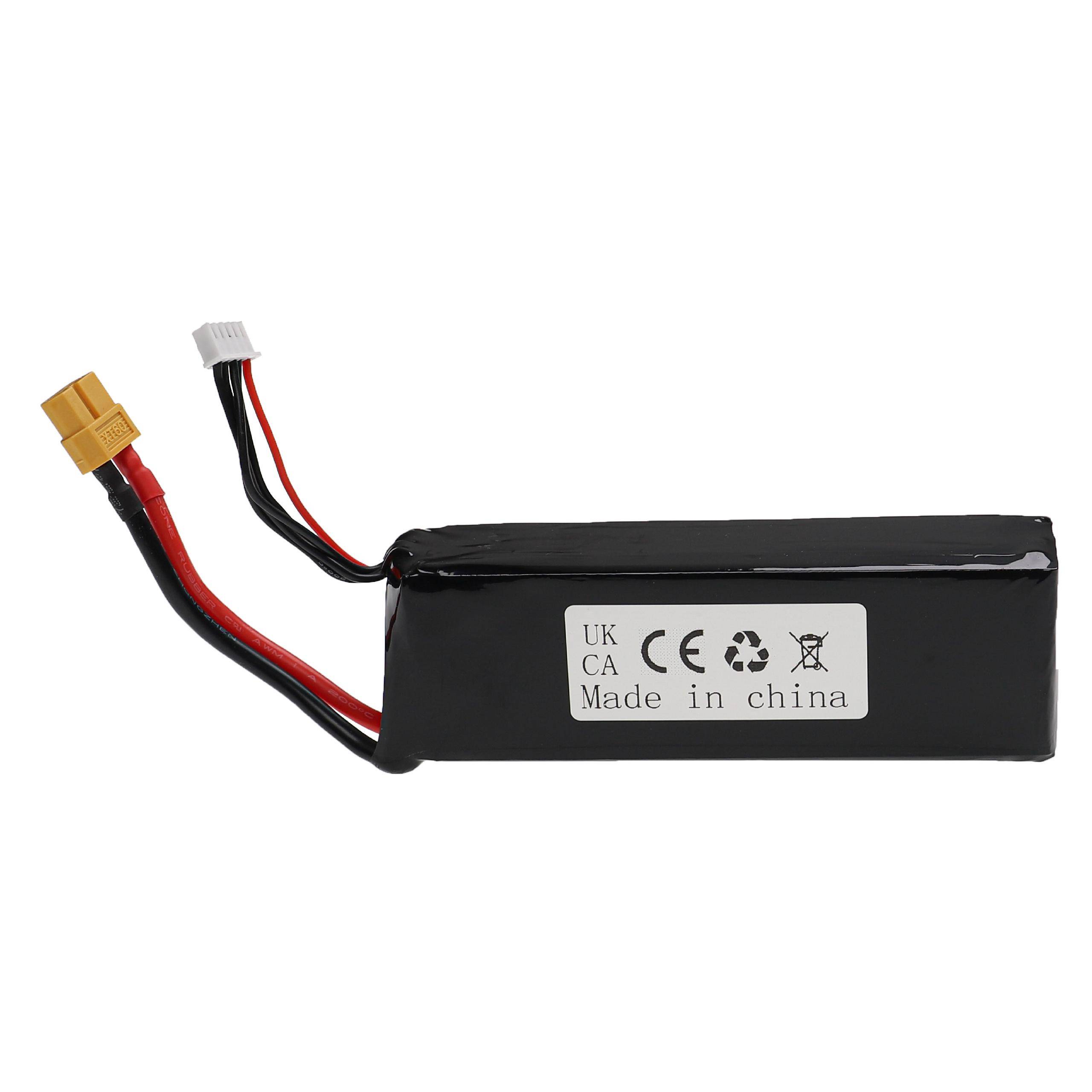 vhbw Akku kompatibel mit XT60 Stecker für Modellbau z.B. Racing Car, Helikopter, Flugzeug (4200mAh, 14,8V, Li-Polymer, 134 x 44,5 x 35 mm)