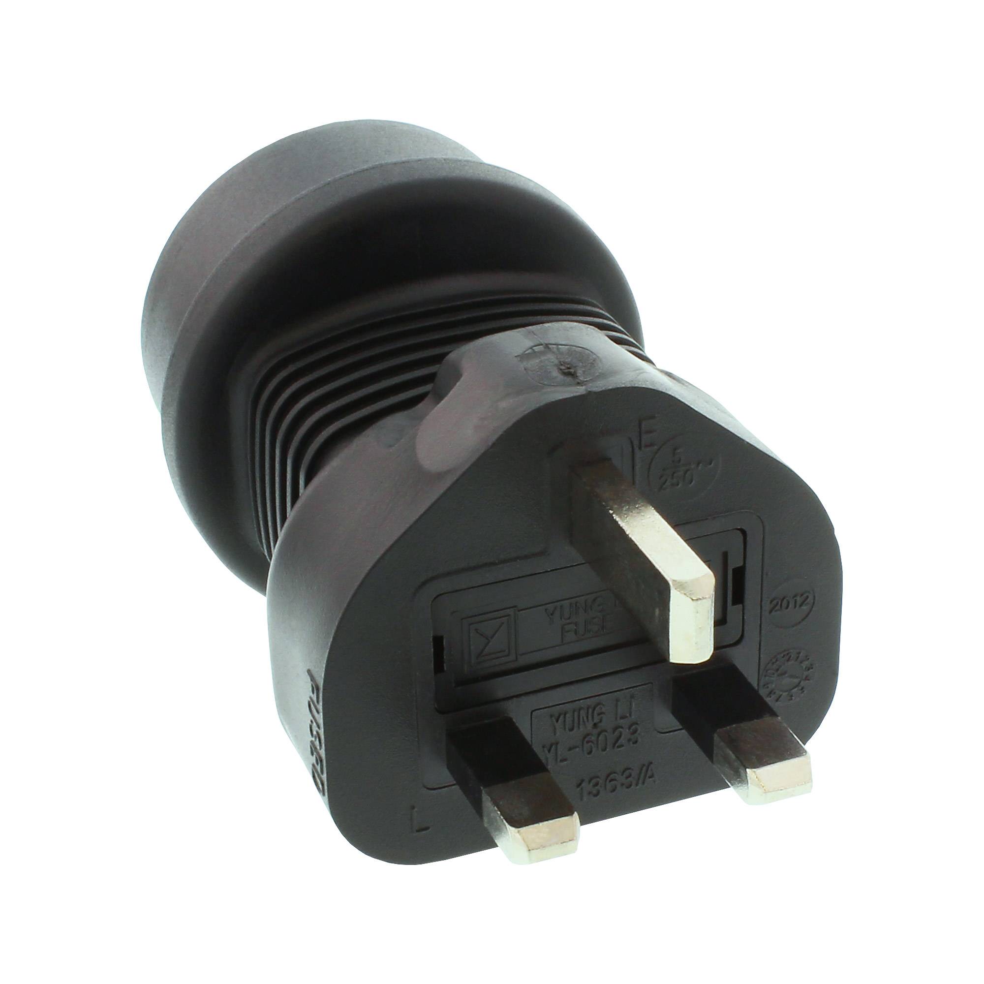 InLine® Reisedapter, England/Malta Stecker auf Schutzkontakt Buchse, 5 Ampere