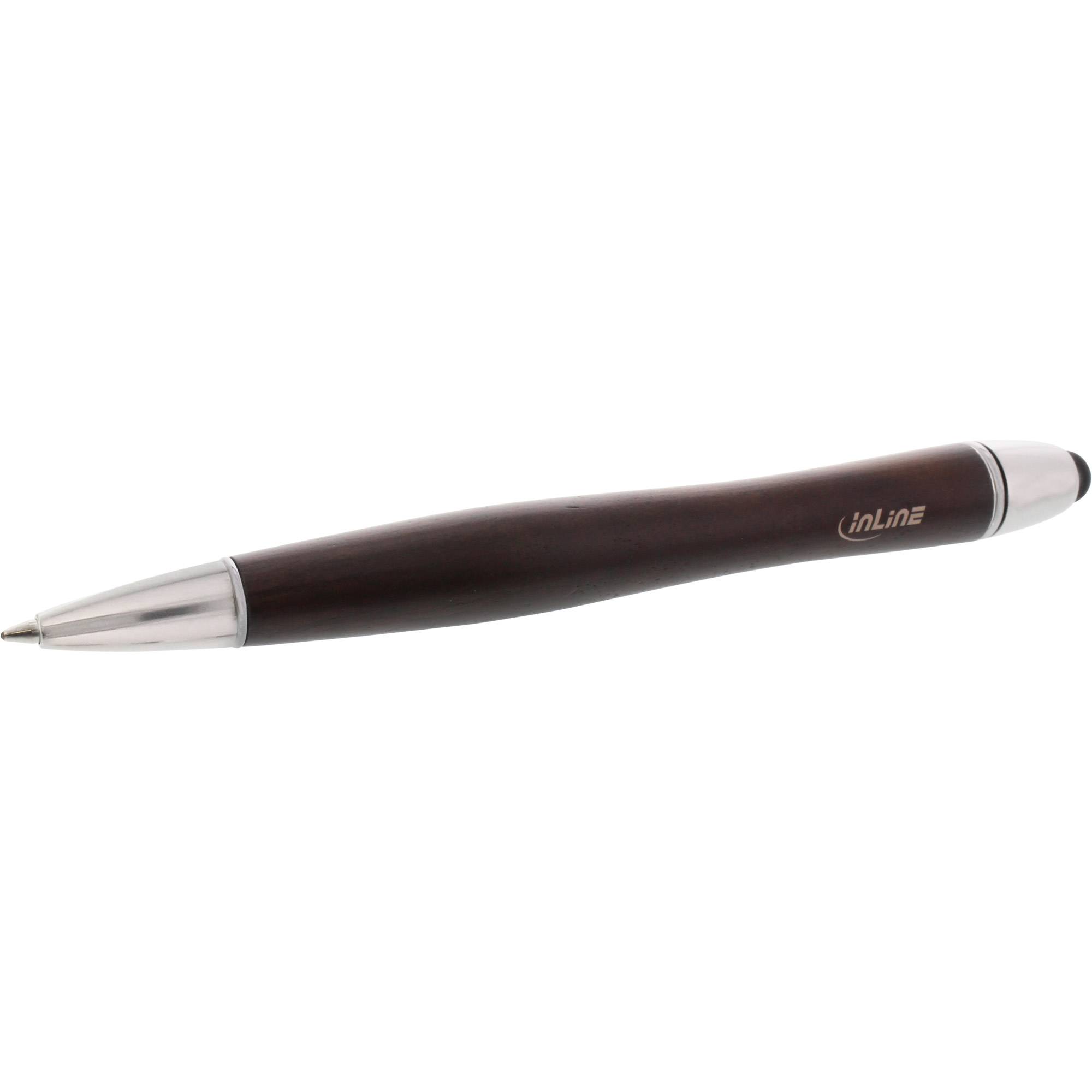 INLINE - woodpen - Stylus-Stift für Touchscreens + Kugelschreiber - Walnuss/Metall