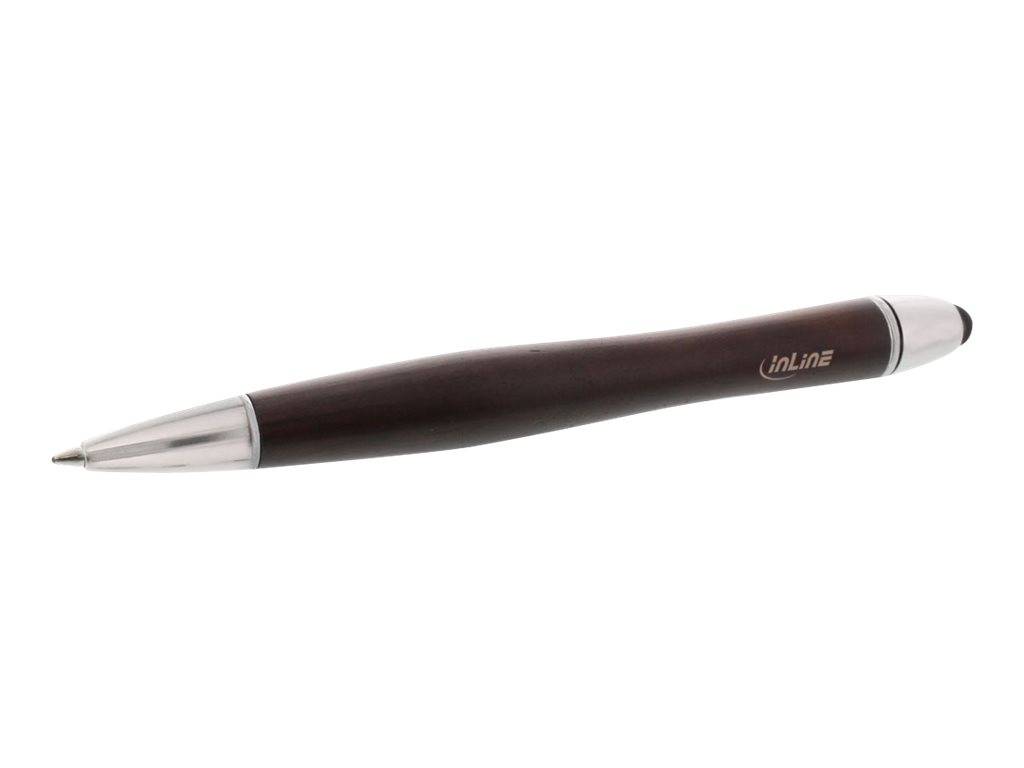 INLINE - woodpen - Stylus-Stift für Touchscreens + Kugelschreiber - Walnuss/Metall