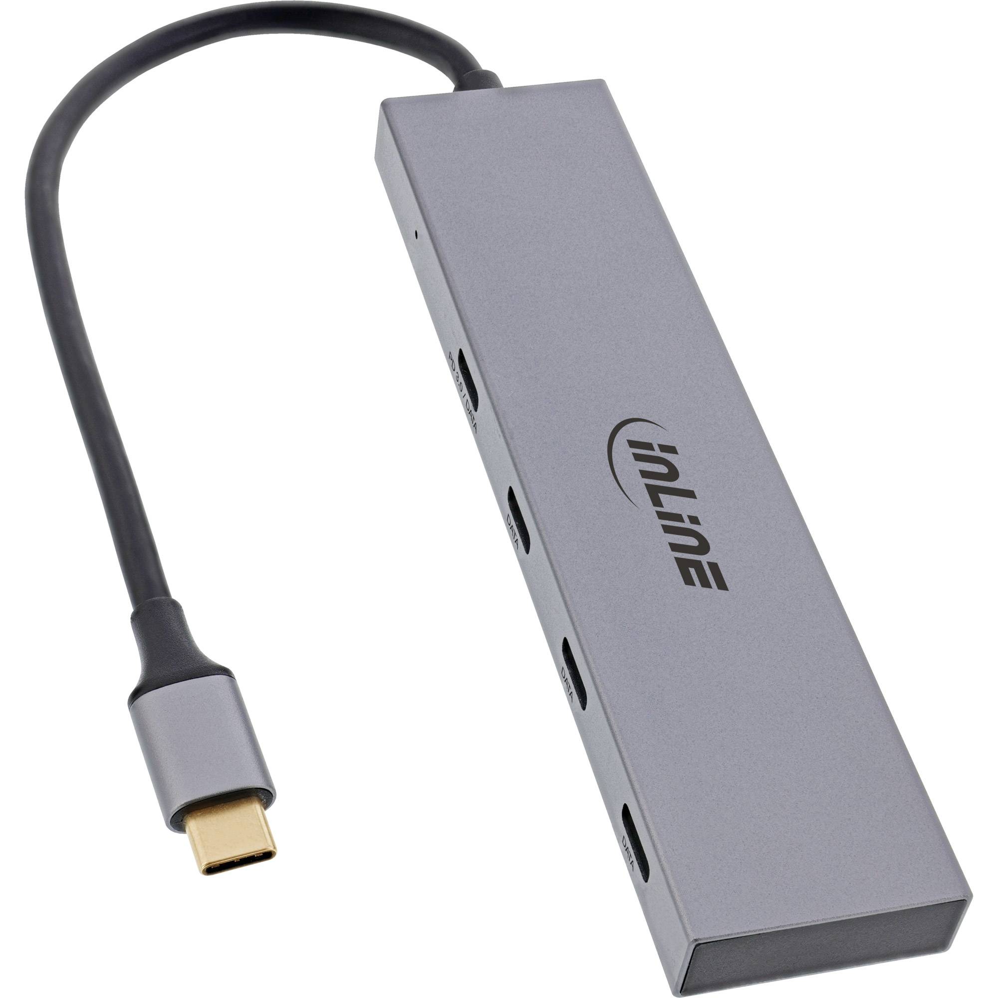 INLINE - USB 3.2 Gen.2 Hub (10Gb/s) - 4 Port USB-C - OTG - Aluminiumgehäuse