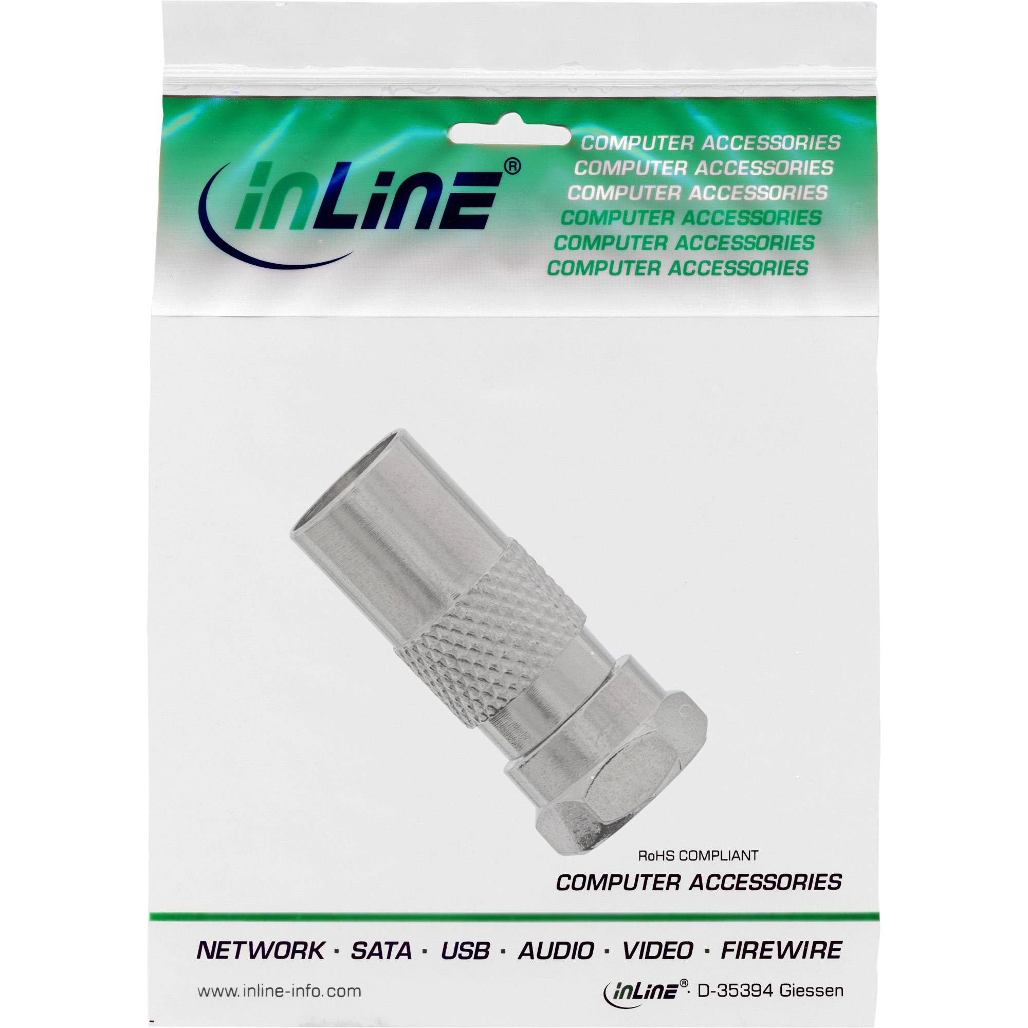 INLINE - Adapter F-Stecker (SAT) auf IEC-Stecker (Antenne)