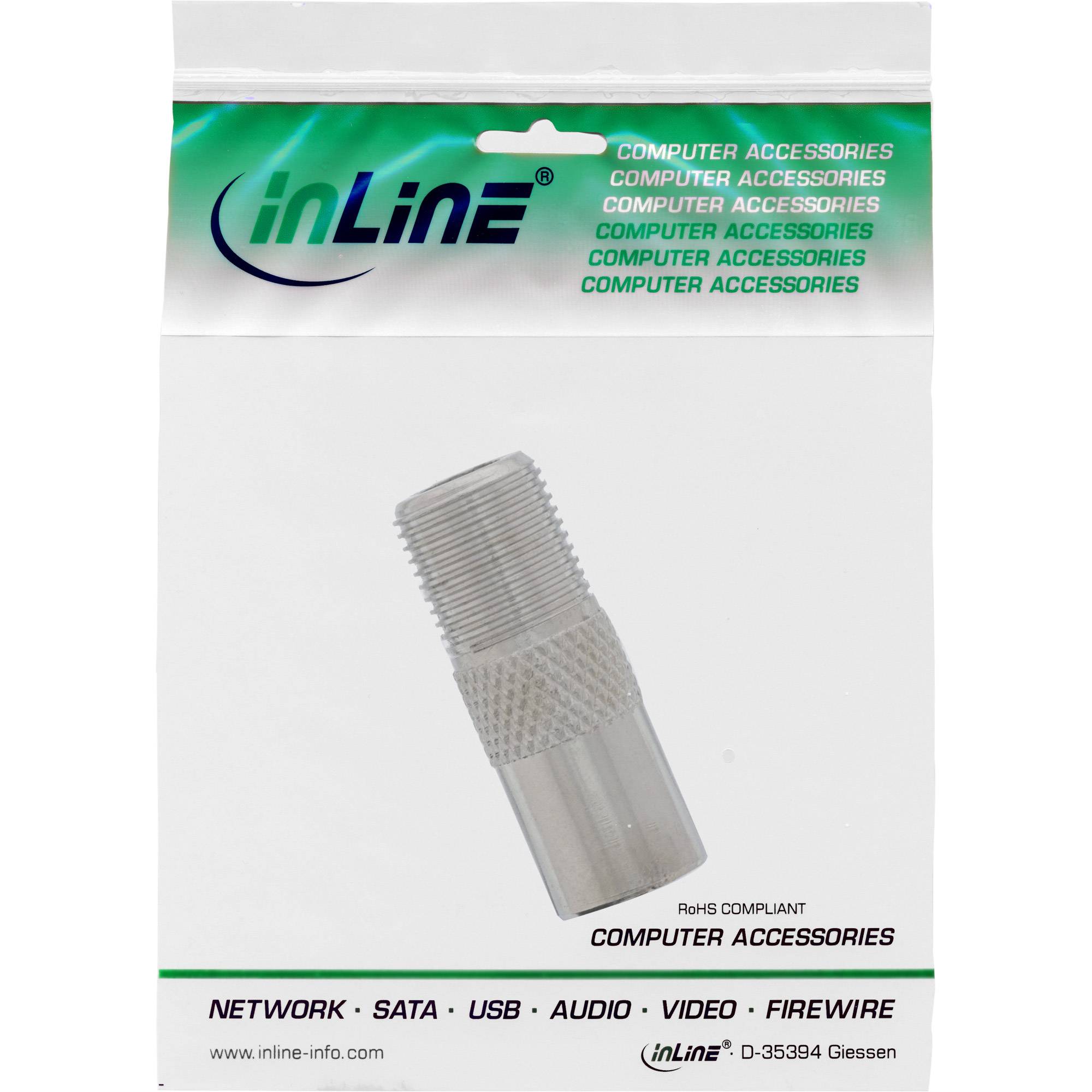INLINE - Koaxial Adapter - IEC- Stecker (Antenne) auf F-Buchse