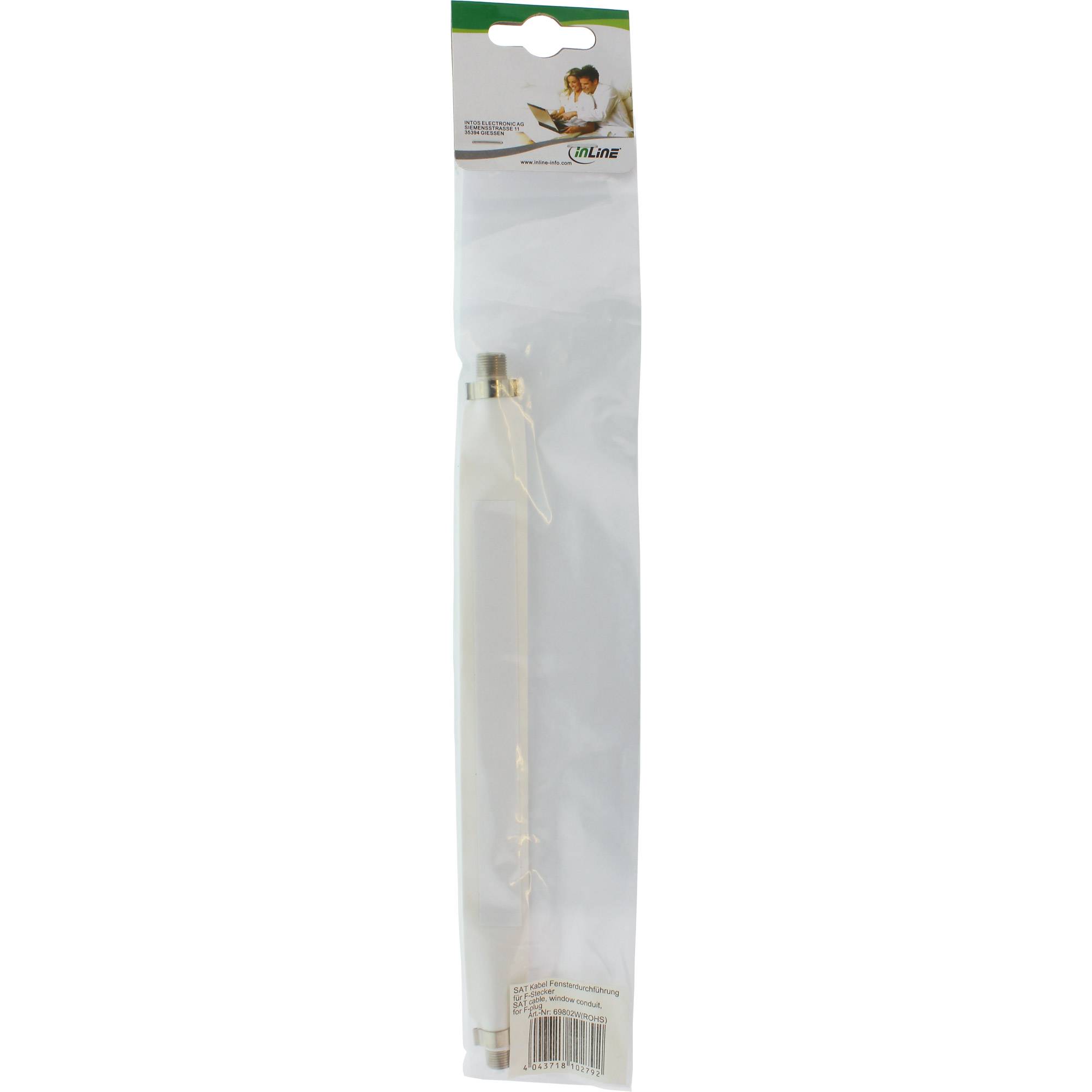 InLine SAT Kabel Fensterduchführung für F-Stecker - weiß - F-Stecker Stecker zu