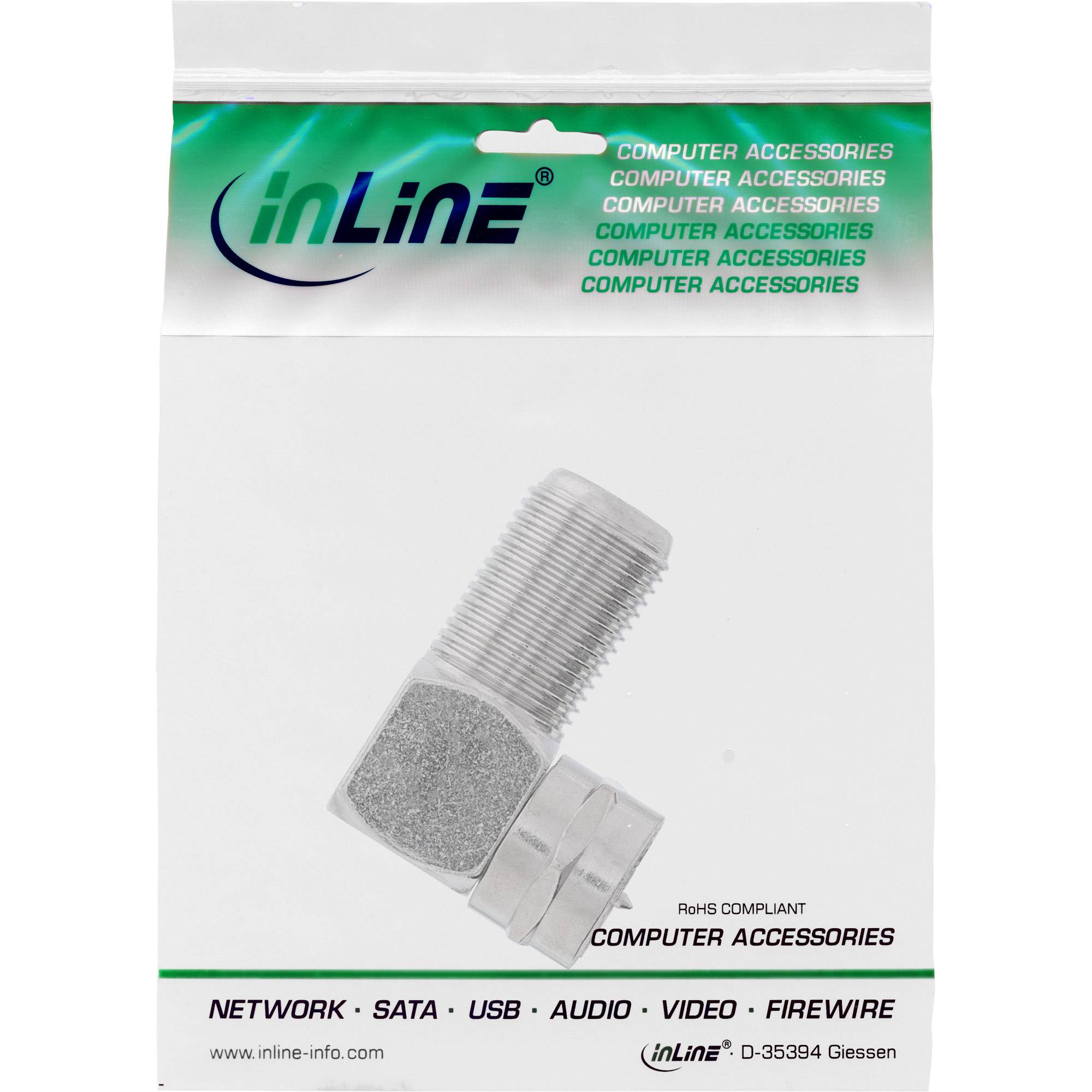 INLINE - F-Winkeladapter - F-Stecker / F-Buchse - Metall