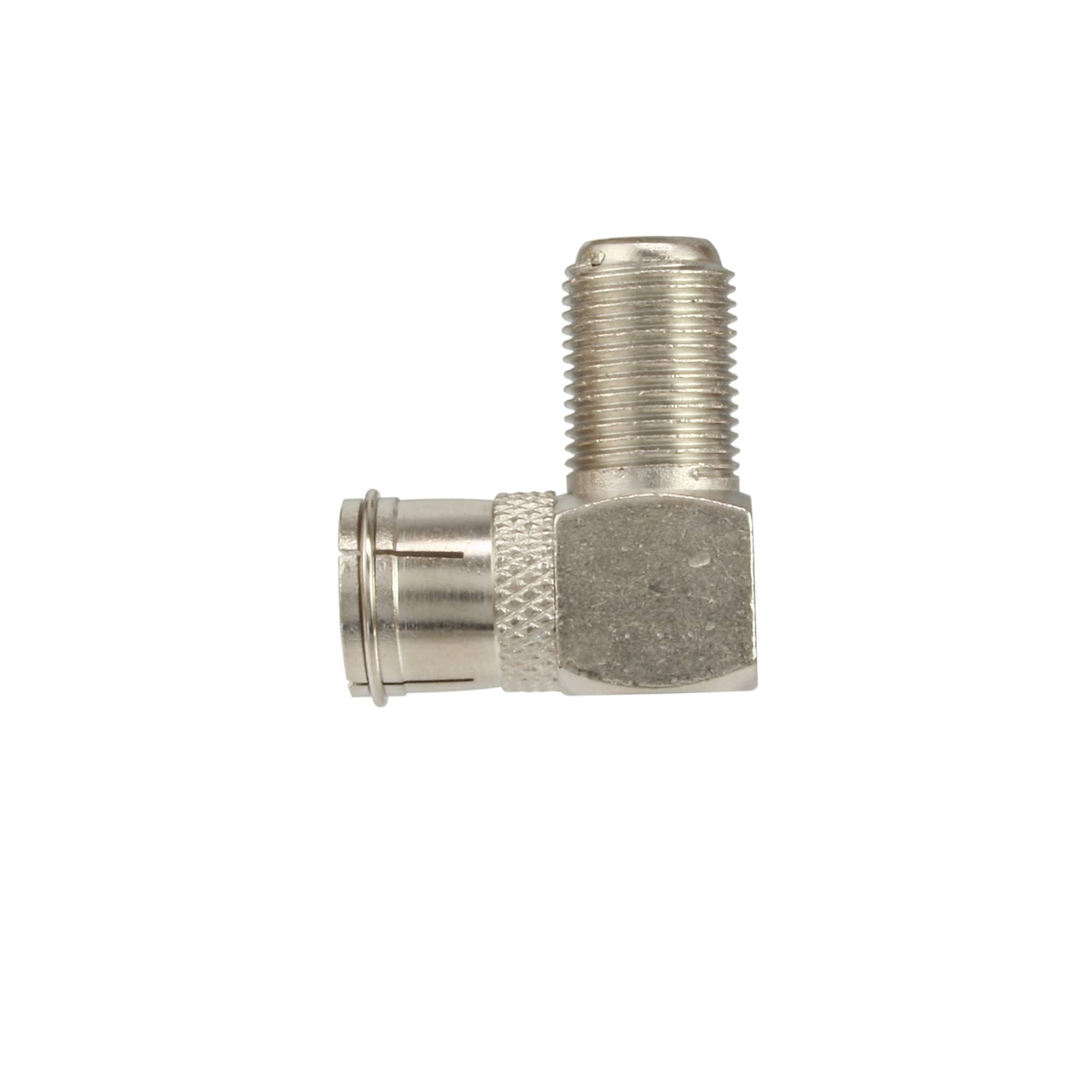 INLINE - Adapter F-Quick-Stecker (SAT) auf F-Buchse (SAT) - gewinkelt
