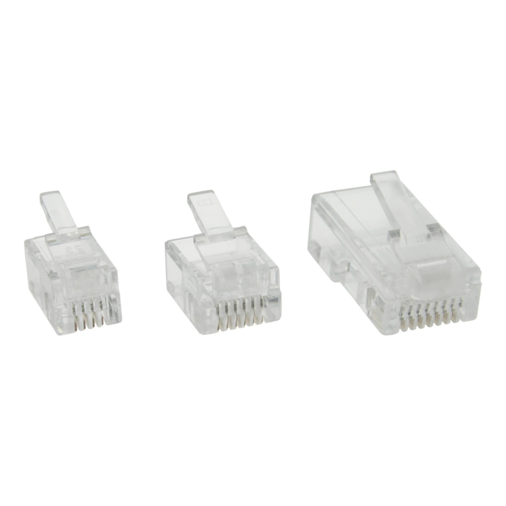 INLINE - Modularstecker - 8P8C RJ45 zum Crimpen auf Flachkabel (ISDN) - 100er Pack