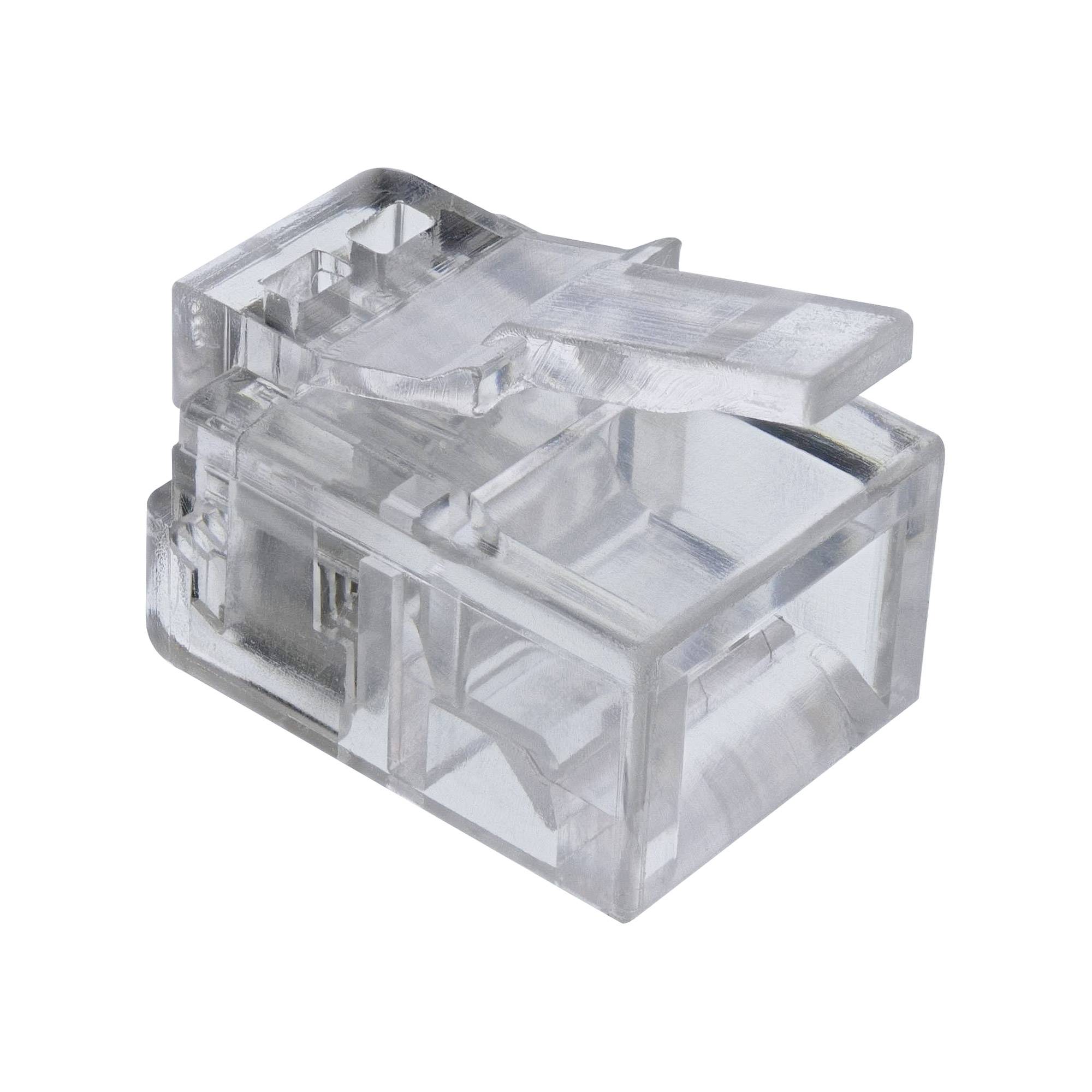 INLINE - Modularstecker - 6P4C RJ11 zum Crimpen auf Flachkabel - 10er Pack