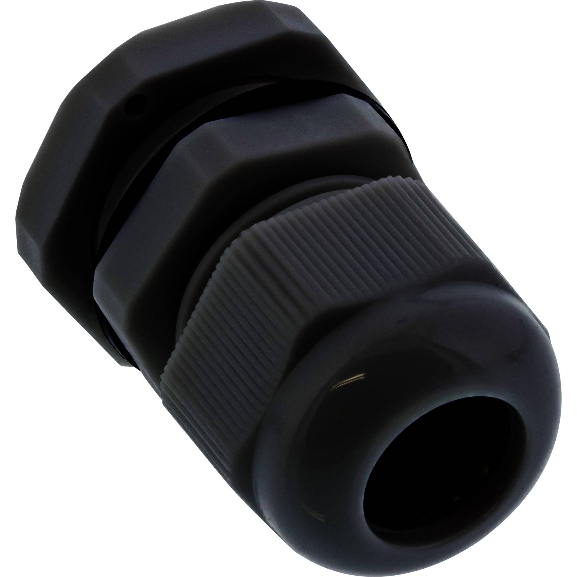 INLINE - Kabeldurchführung PG 7 Nylon IP68 3,5-6mm - schwarz - 10 Stück