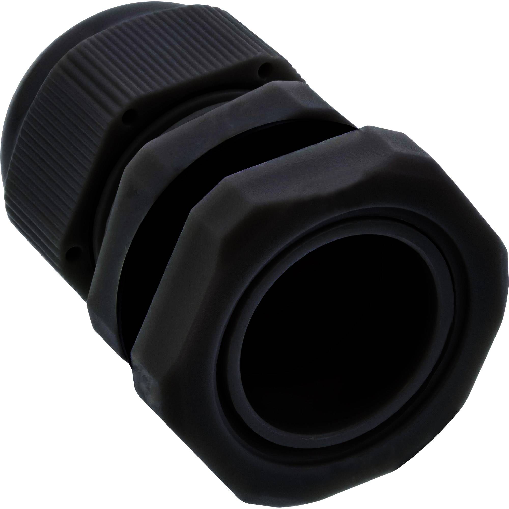 INLINE - Kabeldurchführung PG 7 Nylon IP68 3,5-6mm - schwarz - 10 Stück