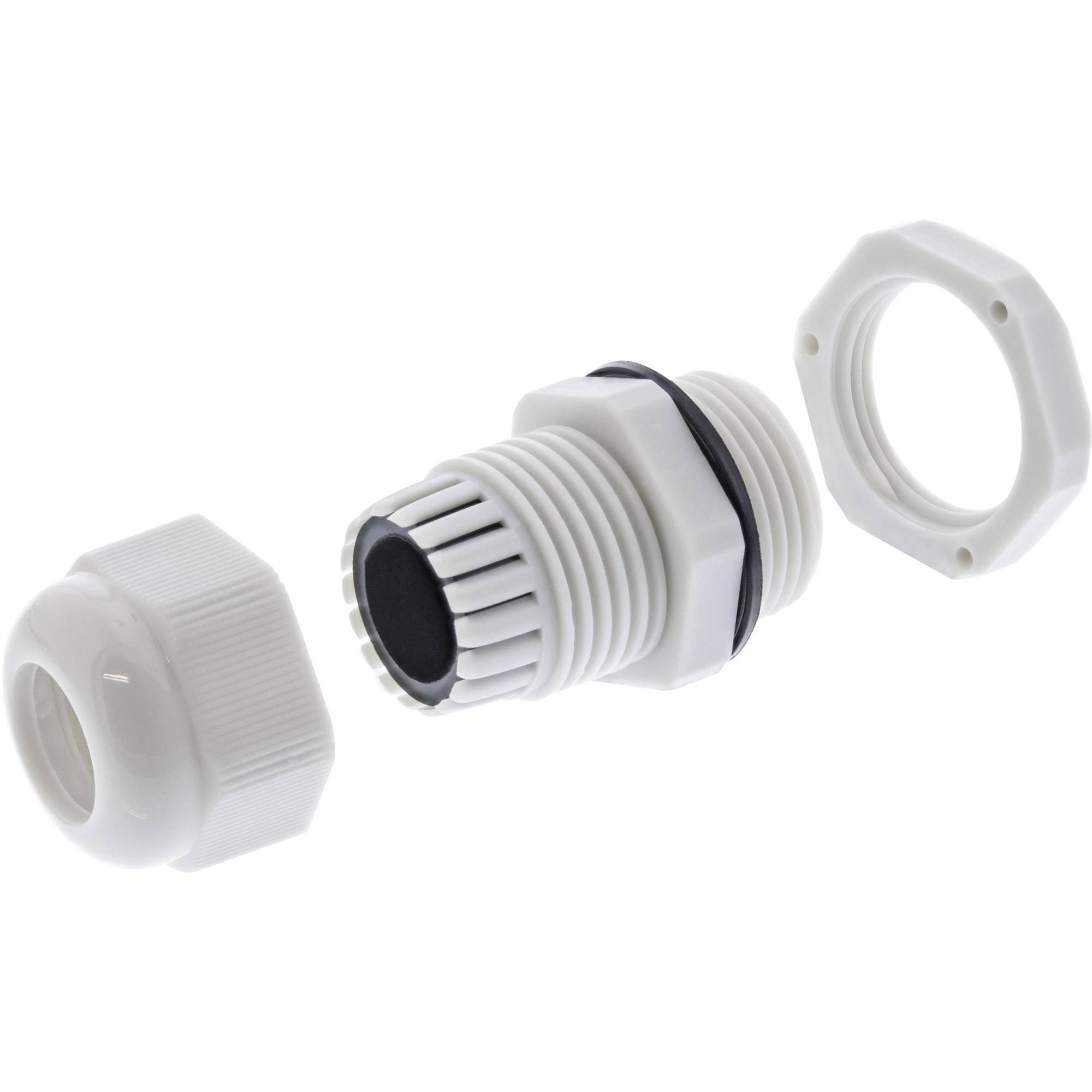 InLine Kabeldurchführung PG 29 Nylon IP68 18-25mm - grau - 10 Stück - 10)