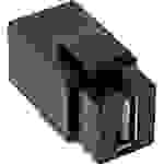 InLine® USB 2.0 Keystone Snap-In Einsatz, USB-A Buchse / Buchse, gewinkelt, schwarz