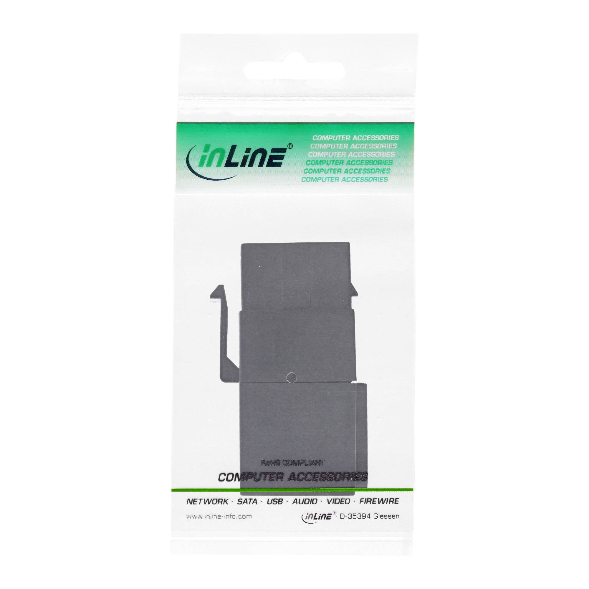 INLINE - USB 2.0 Keystone Snap-In Einsatz - USB-A BU/BU - gewinkelt - schwarz