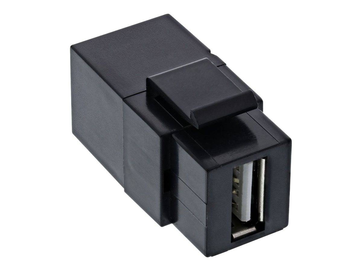 INLINE - USB 2.0 Keystone Snap-In Einsatz - USB-A BU/BU - gewinkelt - schwarz