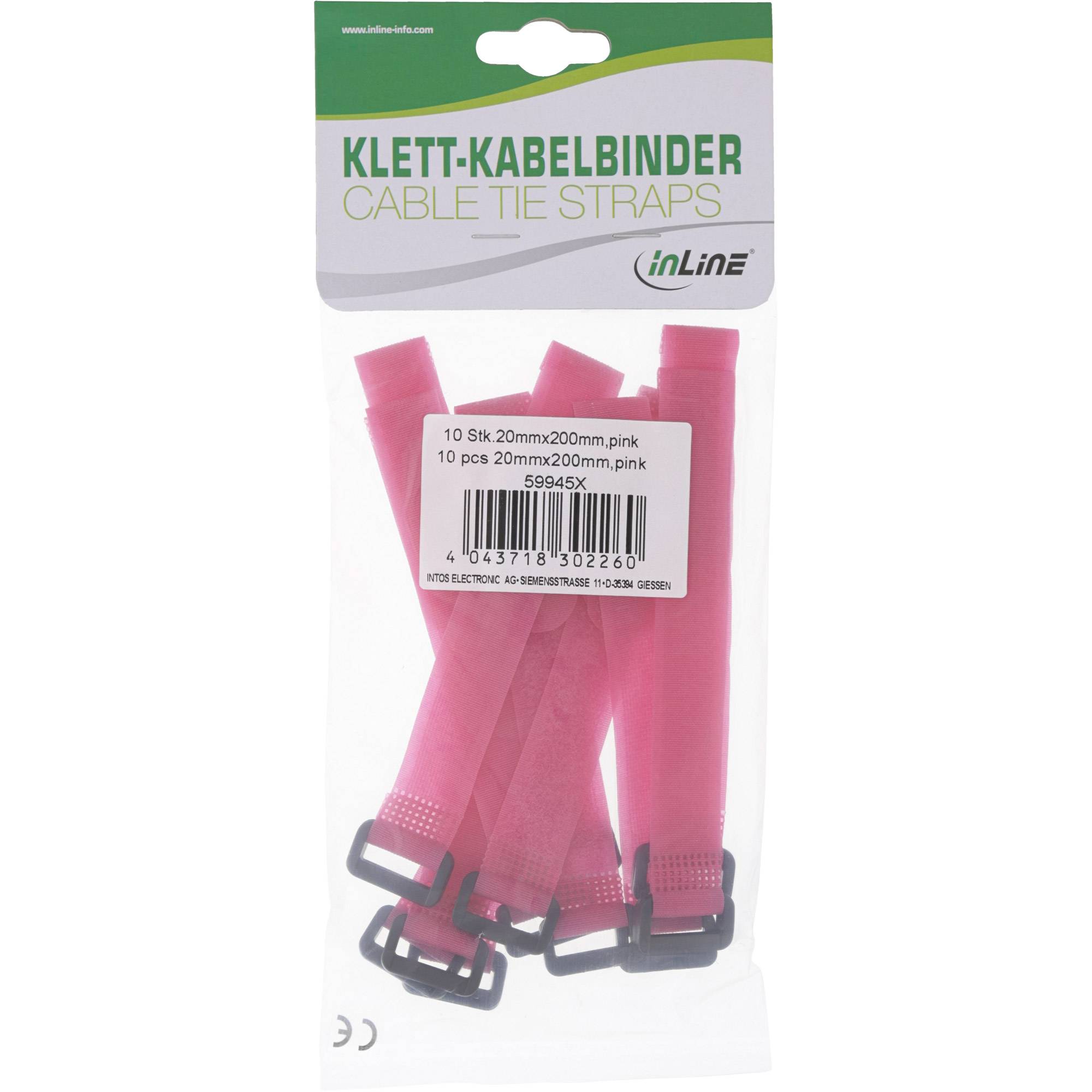 INLINE - Klettschlaufen 20x200mm - 10er - pink