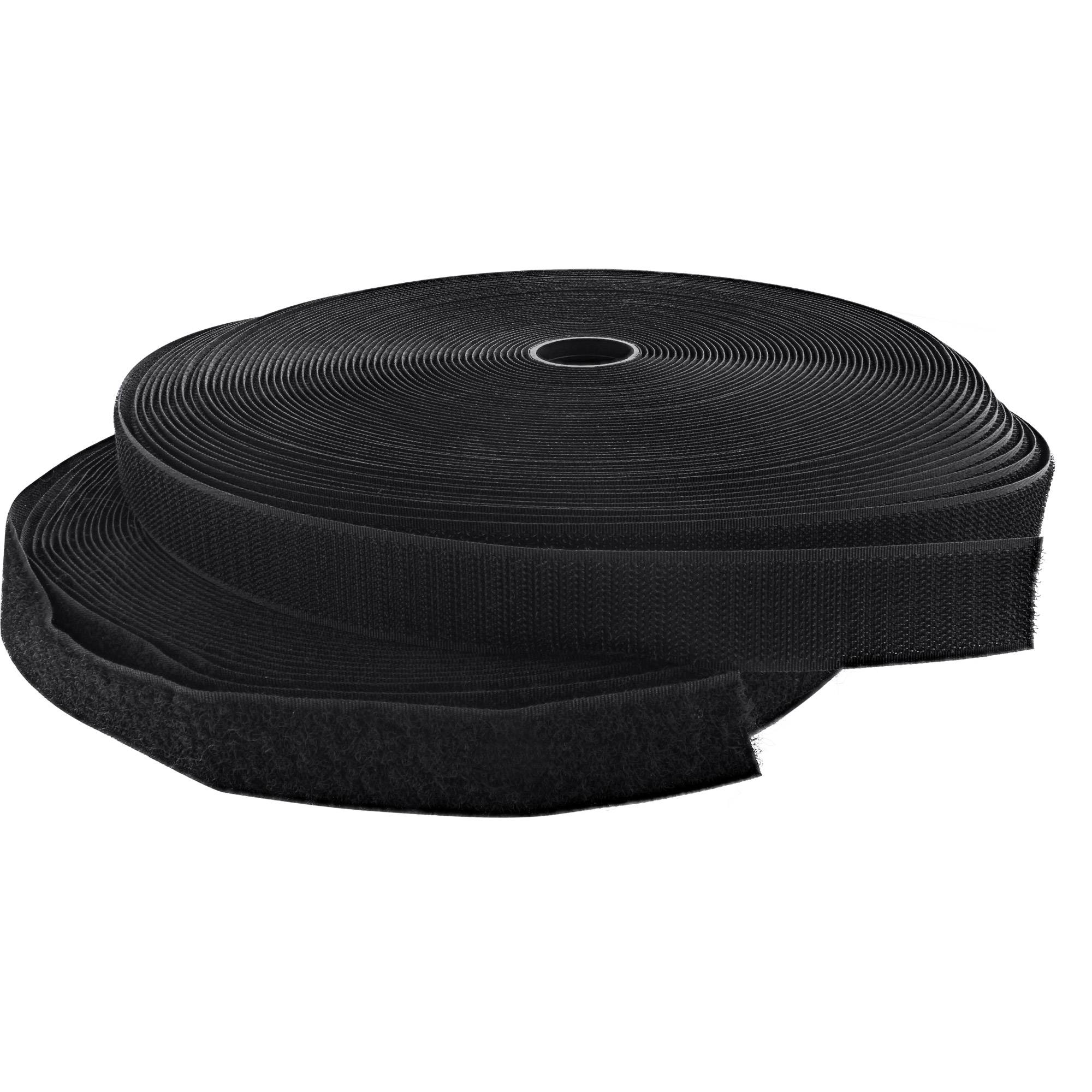 InLine® Klettband, selbstklebend, Haken-/Flauschband, 25mm x 25m, schwarz